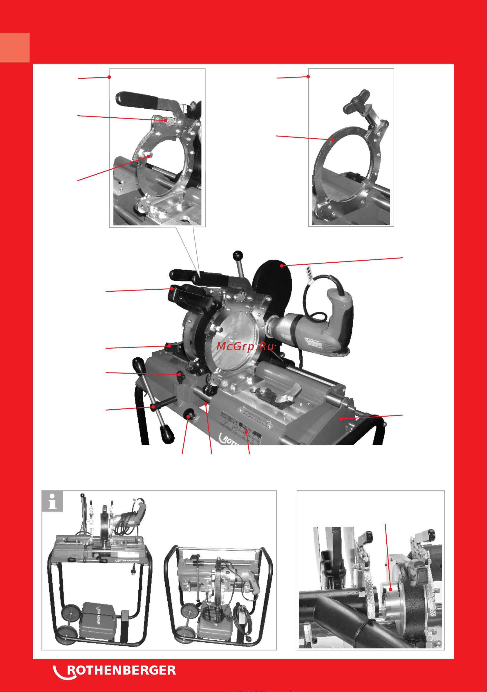 Rothenberger Roweld P160 Saniline с механическим приводом и электроторцевателем 54010 Инструкция к Rothenberger Ровелд P160 Санилайн 54010 онлайн [2/16] 846347
