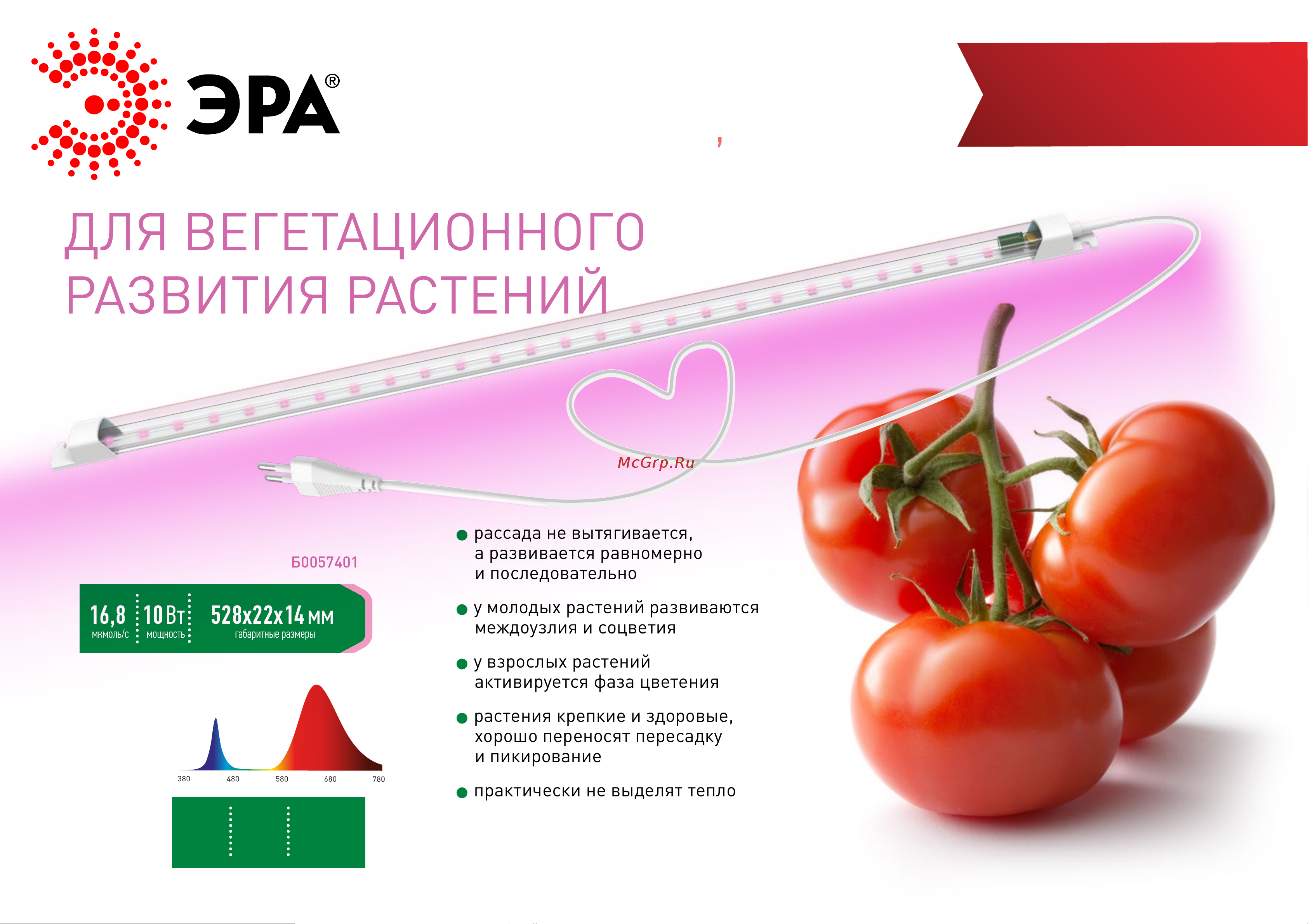 Era светодиодная линейная фитолампа FITO10WТ5RBSlim красно-синего спектра 10Вт Б0057401 Инструкция к товару онлайн