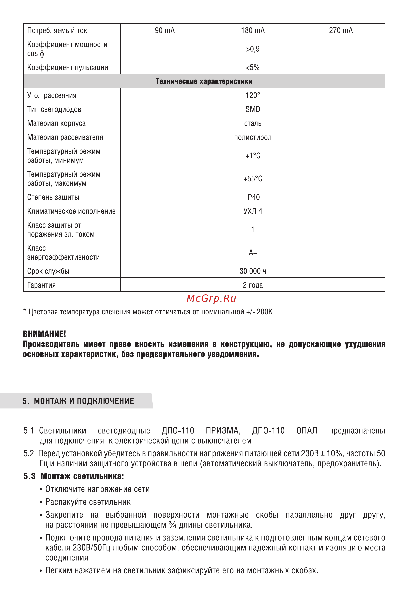 Neox сд ДПО-110 ОПАЛ 55Вт 230В 4000К 1200мм IP40 4690612053219 Паспорт изделия онлайн [3/6] 847175