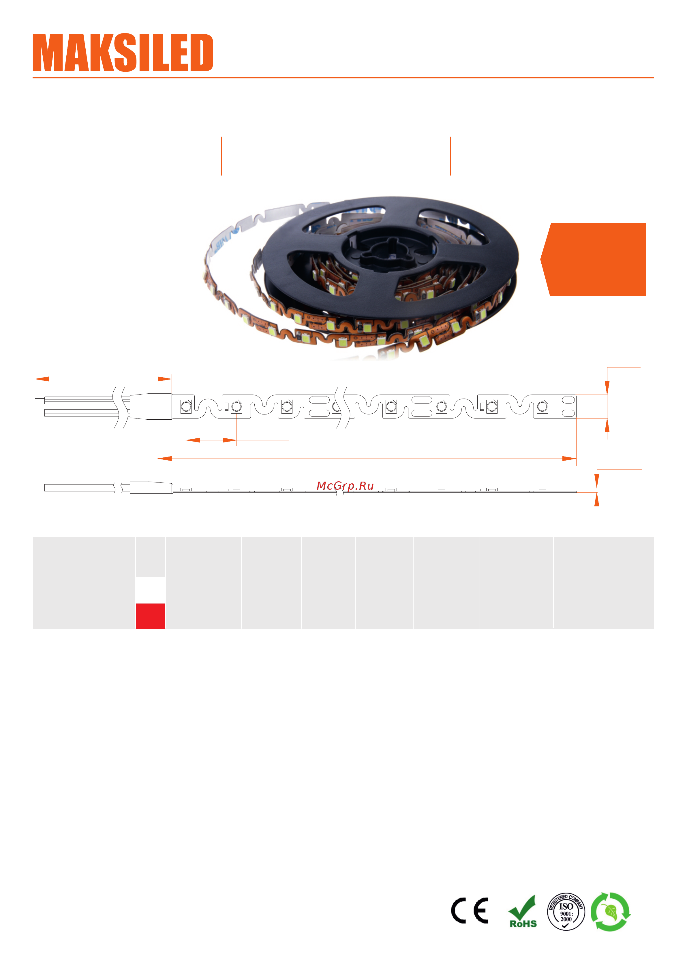 MAKSBRIGHT 12В, 78д/м, 6.7Вт/м, IP33, 140лм/м, красный MB-RS78ER-2835-R-S Спецификация онлайн