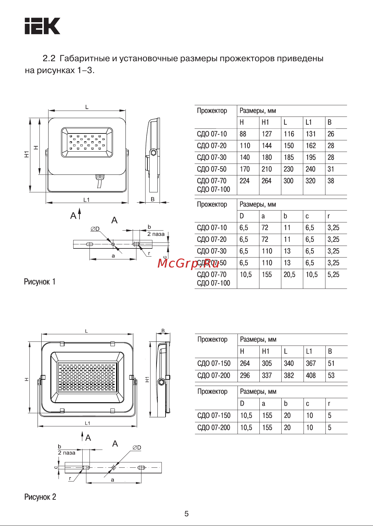 Iek СДО 07-150, серый, IP65 LPDO701-150-K03 Паспорт онлайн [5/10] 848244