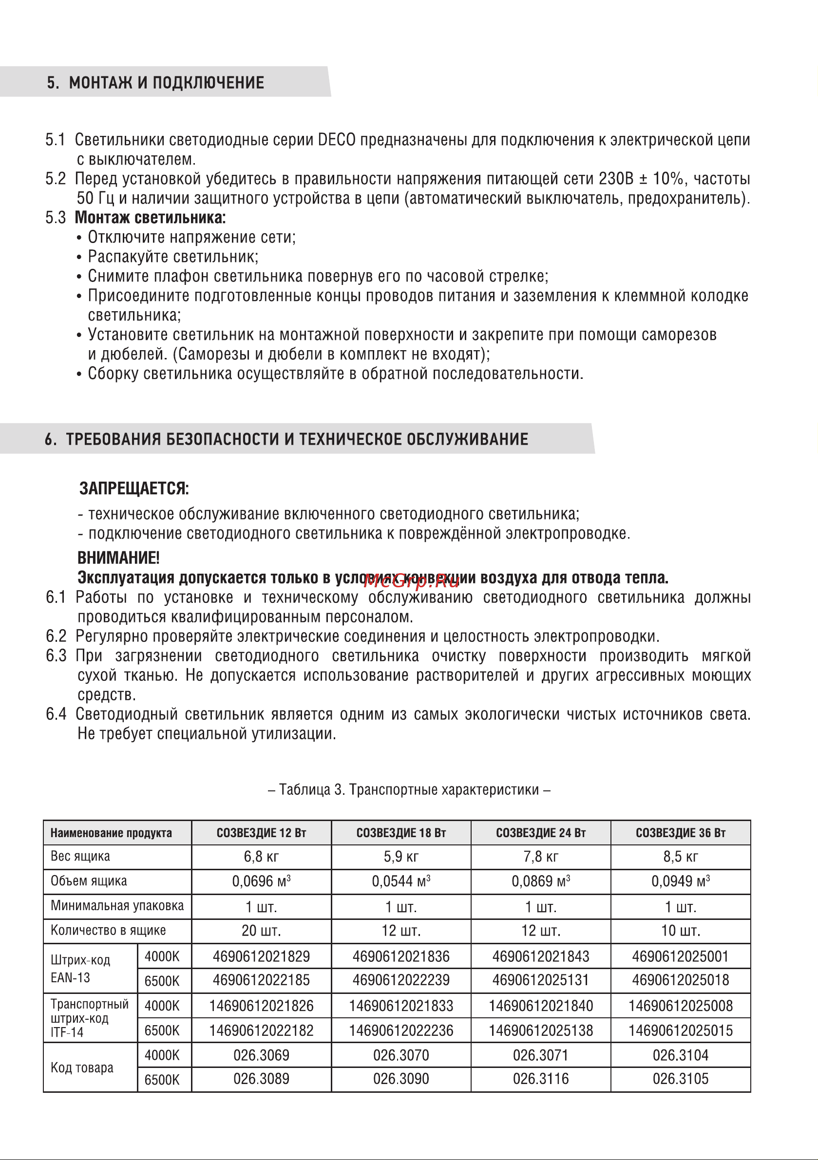 IN HOME серии DECO, 24Вт, 230В, 6500К, 1560лм, 300мм, ДАЙМОНД 4690612033693 Инструкция к товару онлайн [3/6] 848453