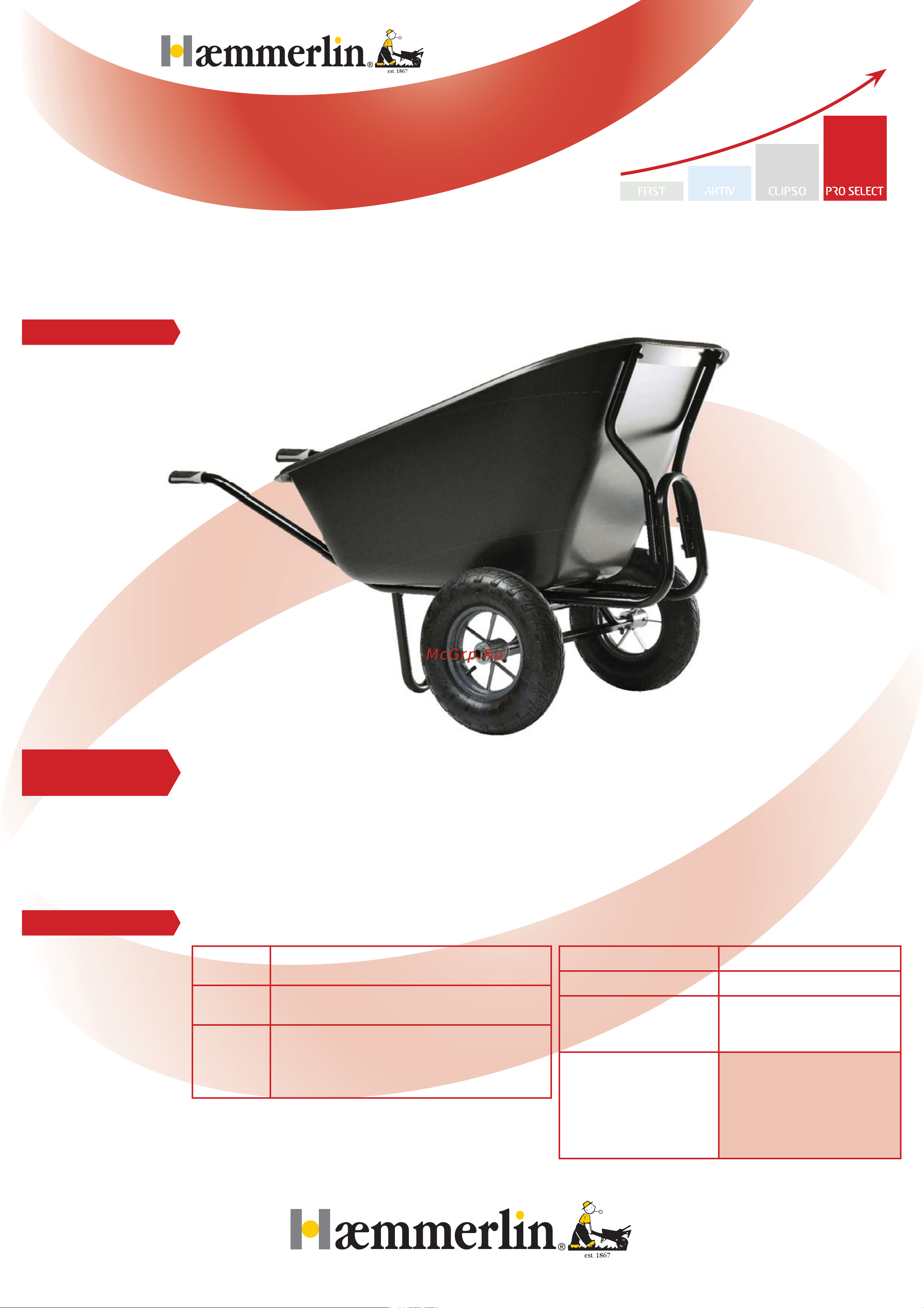 Haemmerlin Cargo Twin Excellium 300 л. двухколесная, полипропиленовый кузов, пневмо колеса-подшипник 301615001 Информация онлайн