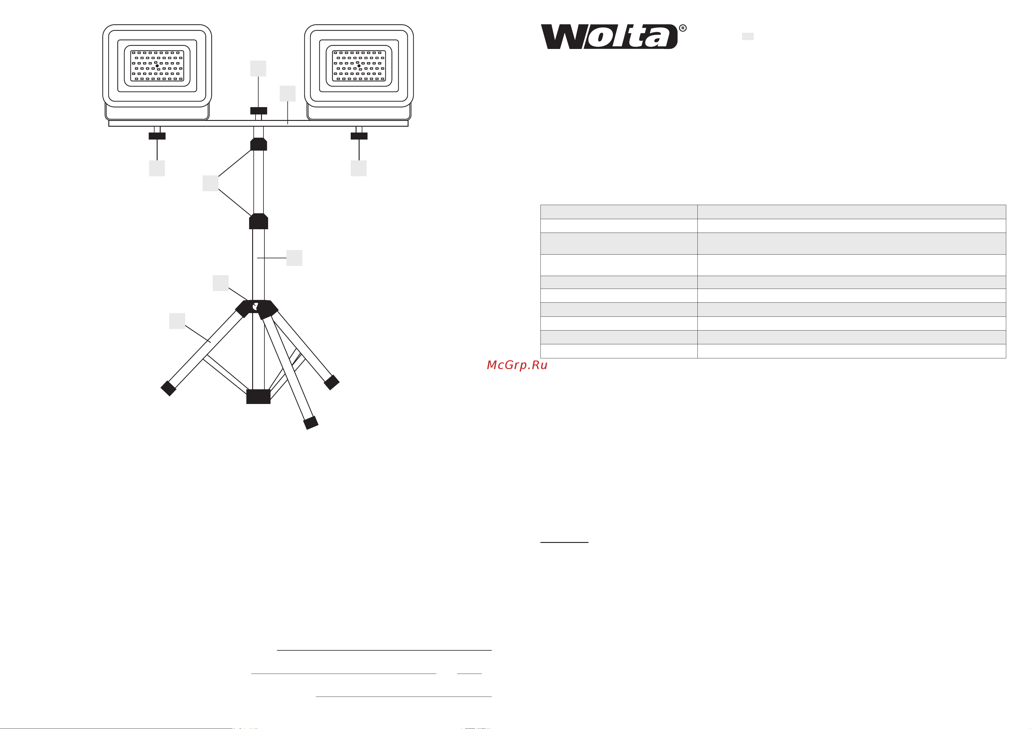 Wolta , для прожекторов желтый WFL-TRI/01Y Паспорт онлайн