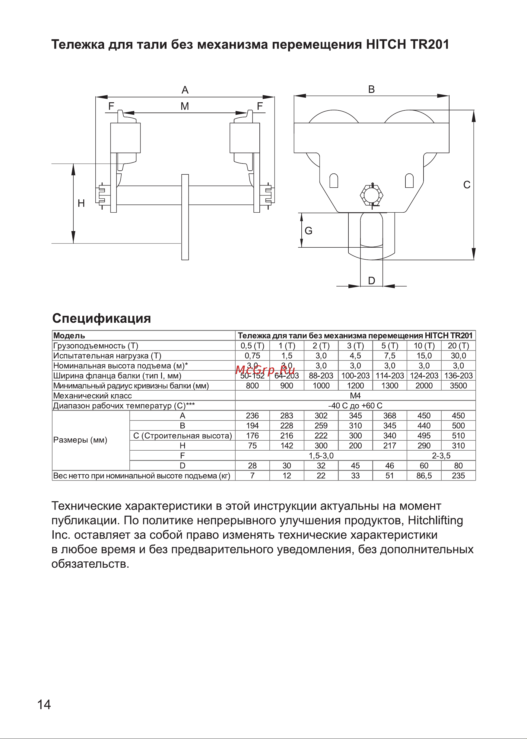 HITCH TR100, 1 т, 3 м SZ068947 Руководство по эксплуатации онлайн [14/28] 849186