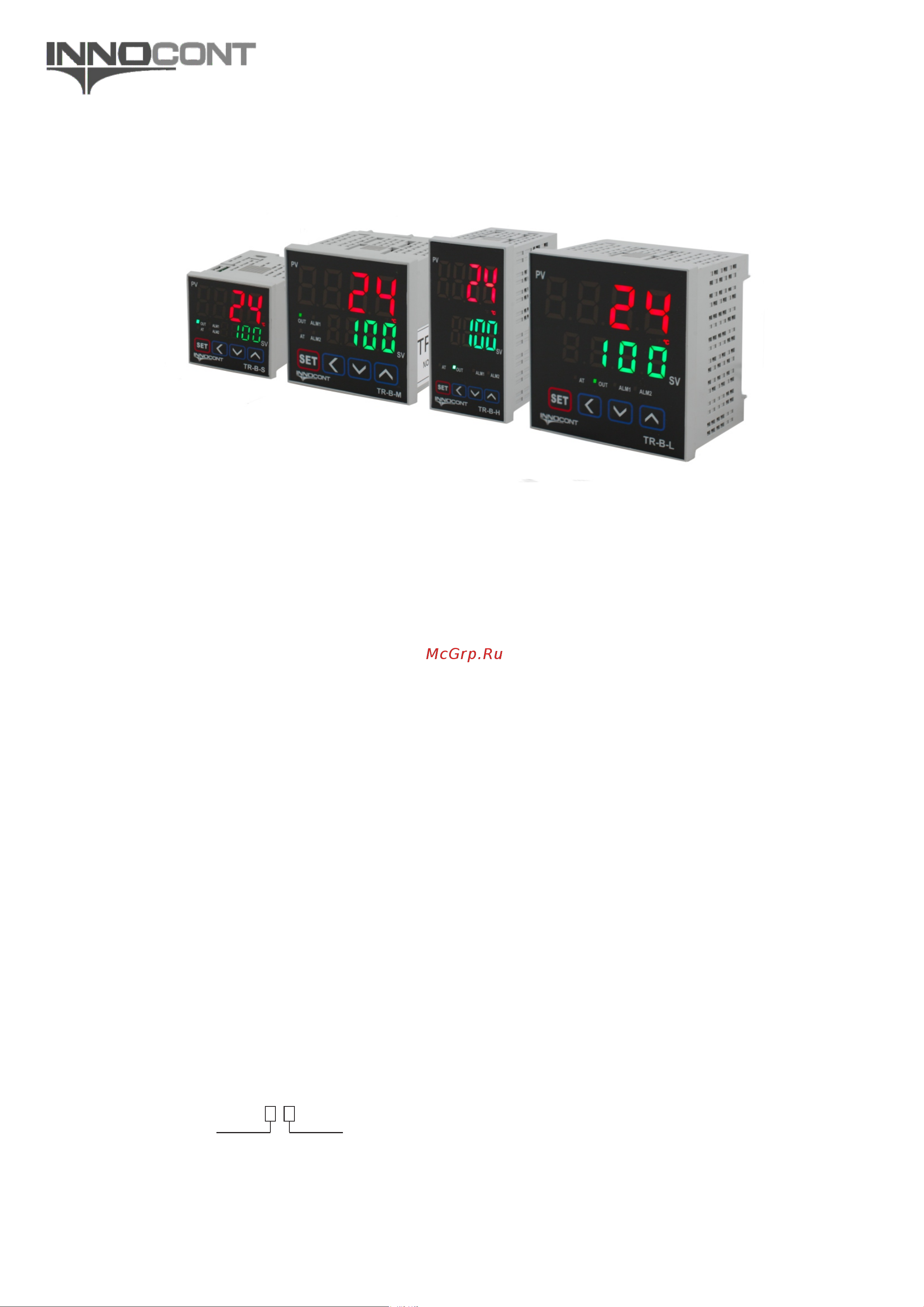 INNOCONT 2 дисплея, 4 разряда, 48x96x62 мм, 2 аварийных выхода, 110-220VAC, выход: реле + твердотельное реле TR-B-H Инструкция онлайн