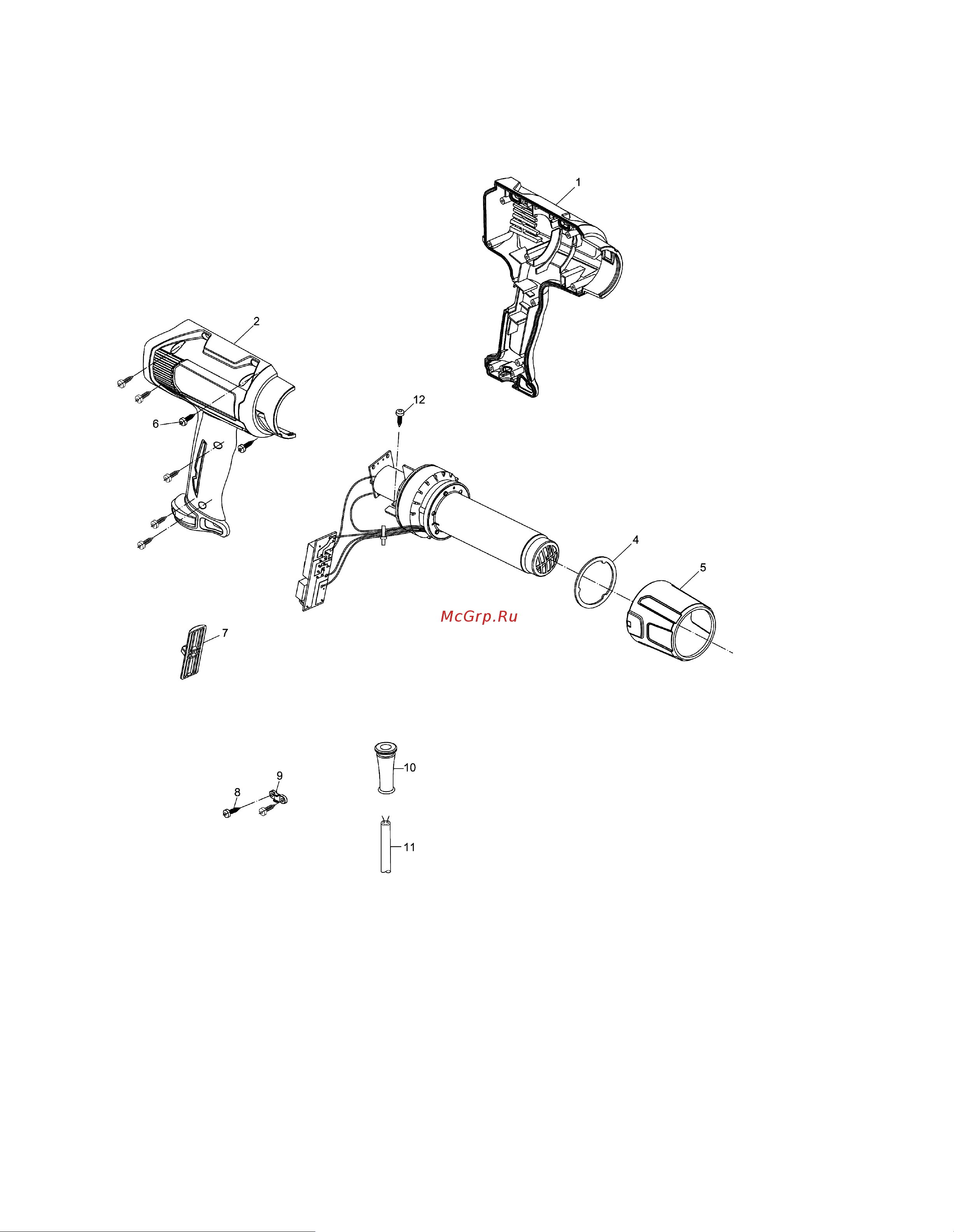 Makita HG5030K Чертеж деталей онлайн