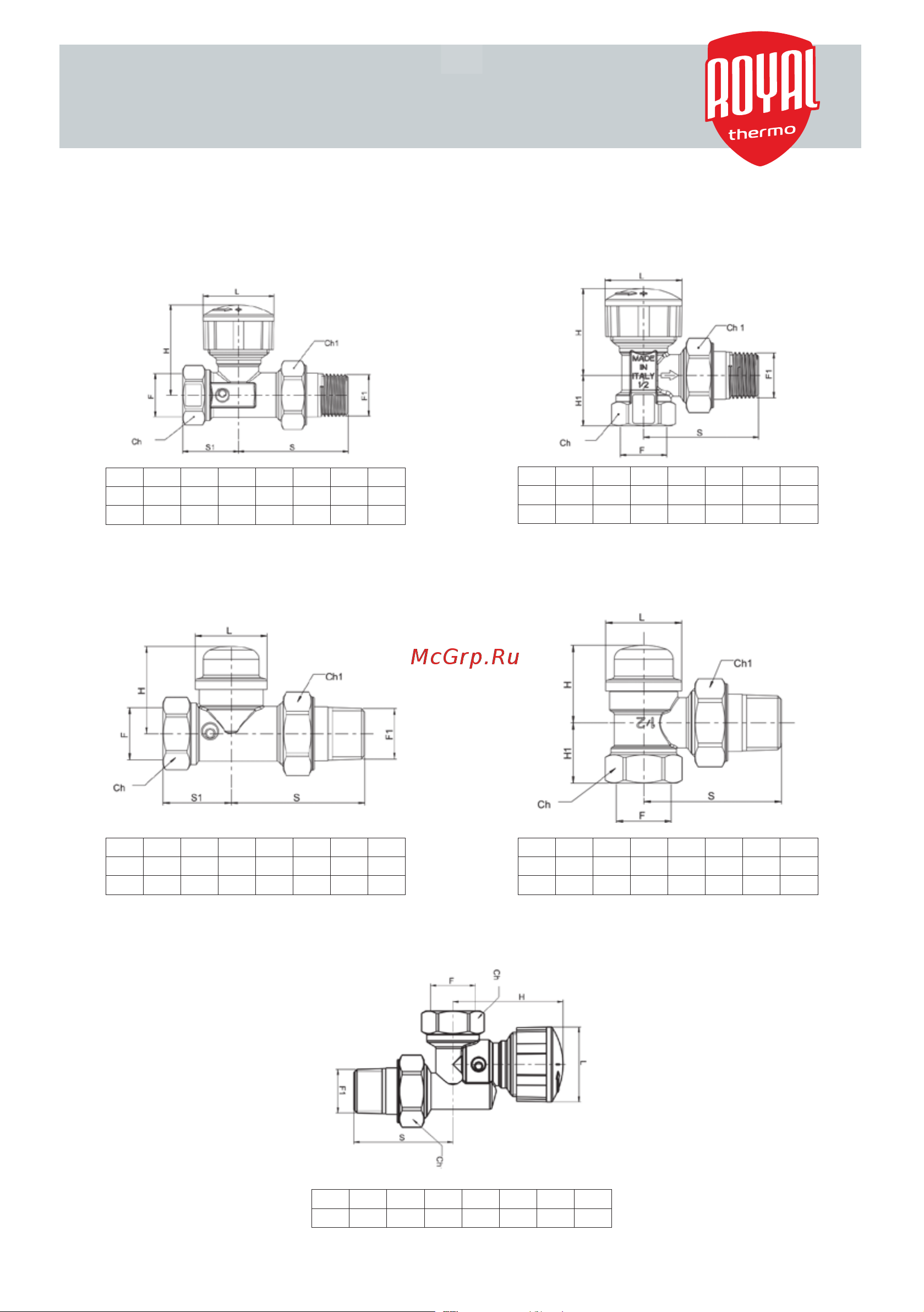 Royal Thermo угловой 1/2 М30x1.5 НС-1442896 Инструкция онлайн [3/5] 850205