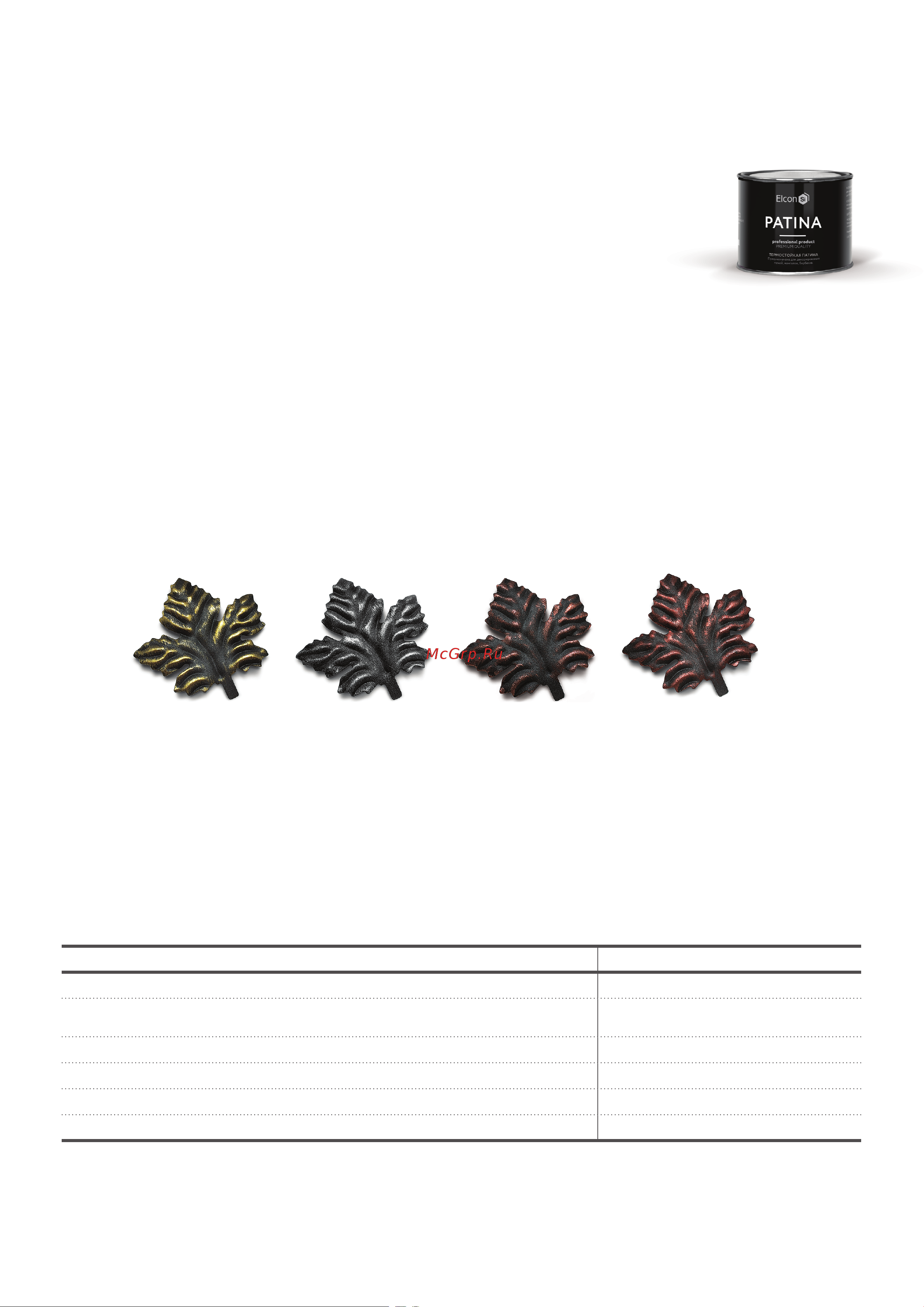 Elcon Patina медь 0,2 кг 00-00461415 Технический лист онлайн