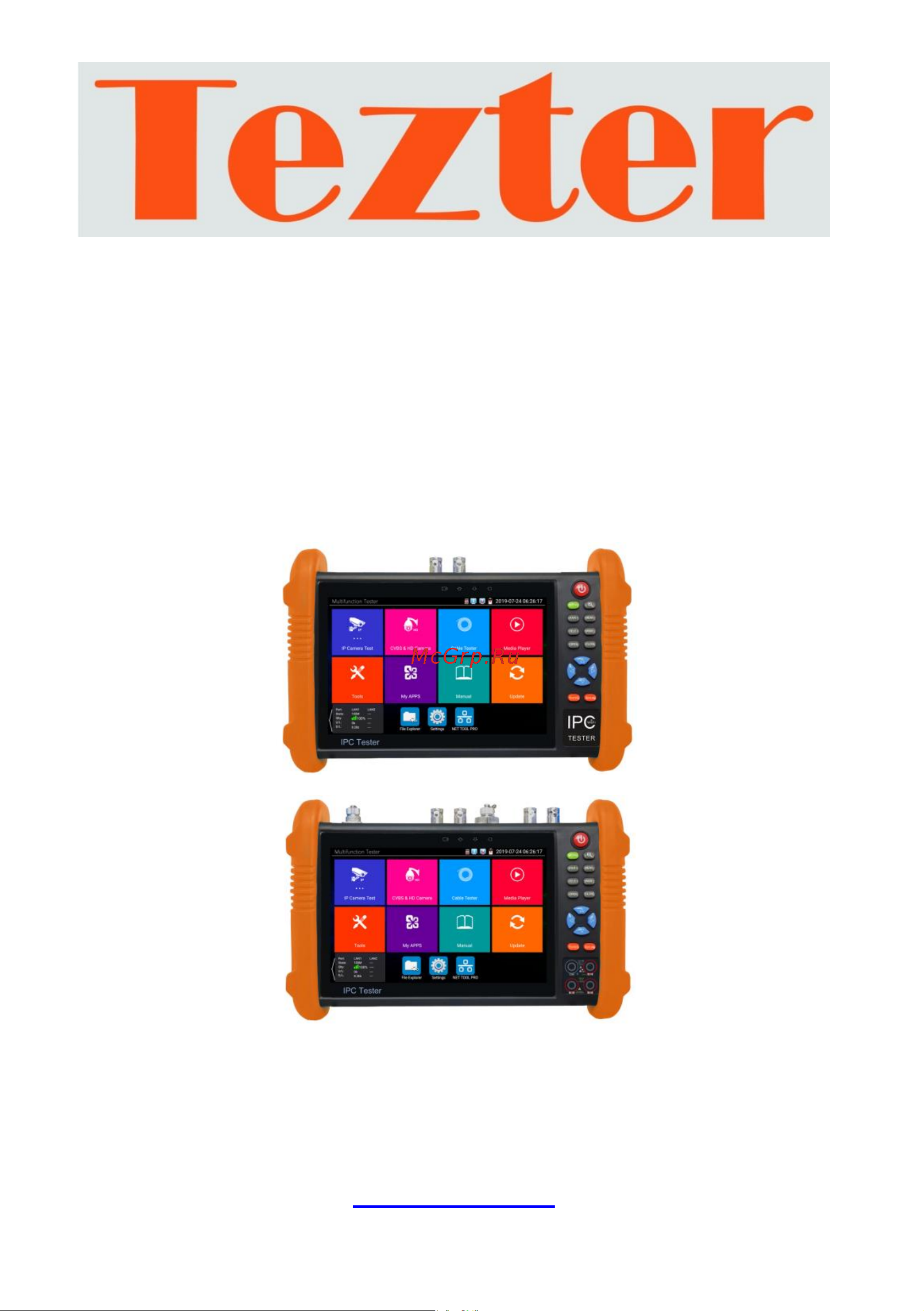 Tezter TIP-HOL-MT-7 AHD/CVI/TVI/CVBS/SDI и IP-видеосистем mt0181 Инструкция онлайн