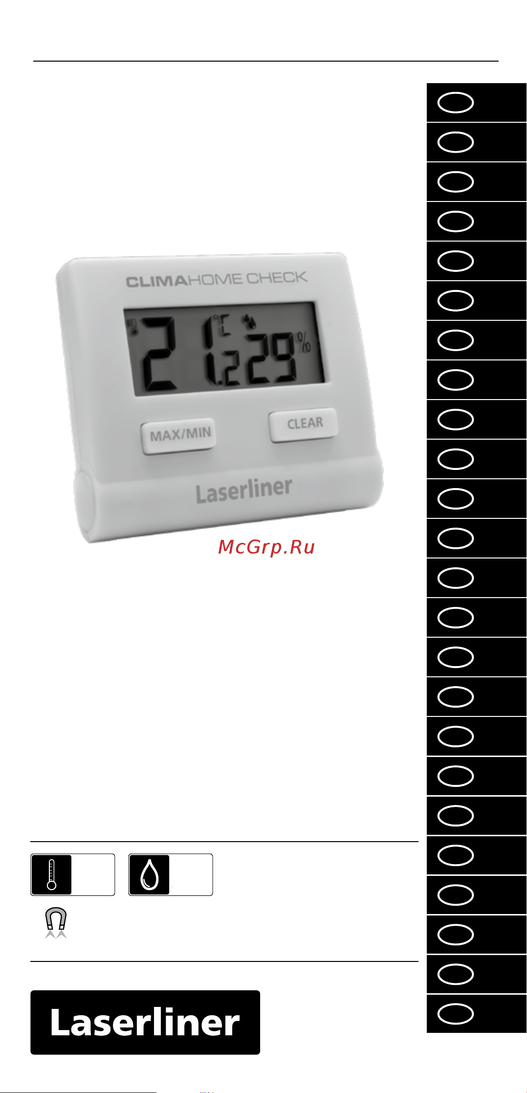 Laserliner ClimaHome-Check (black) с магнитным креплением 082.428A ClimaHome-Check (black) инструкция онлайн