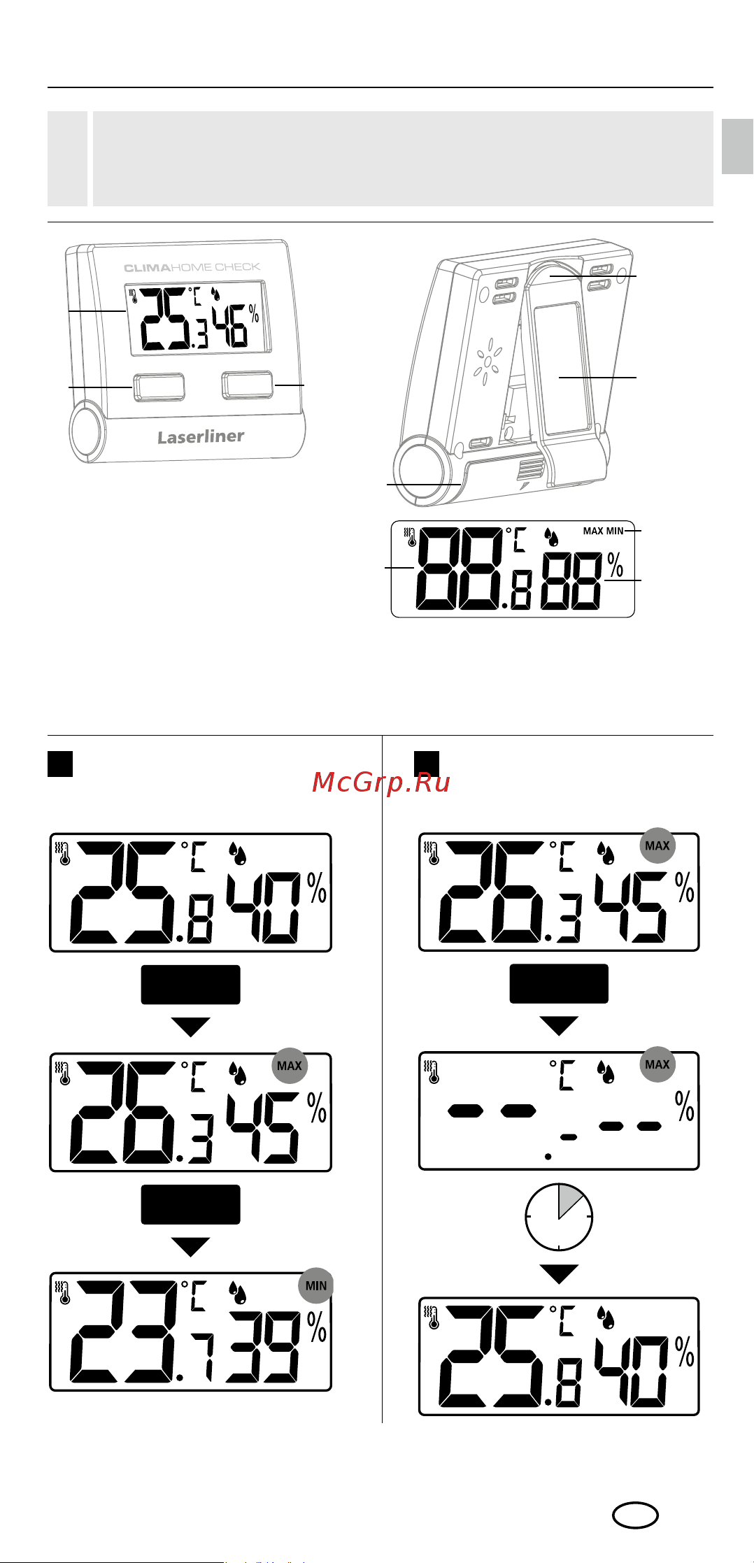 Laserliner ClimaHome-Check (black) с магнитным креплением 082.428A ClimaHome-Check (black) инструкция онлайн [3/76] 850750