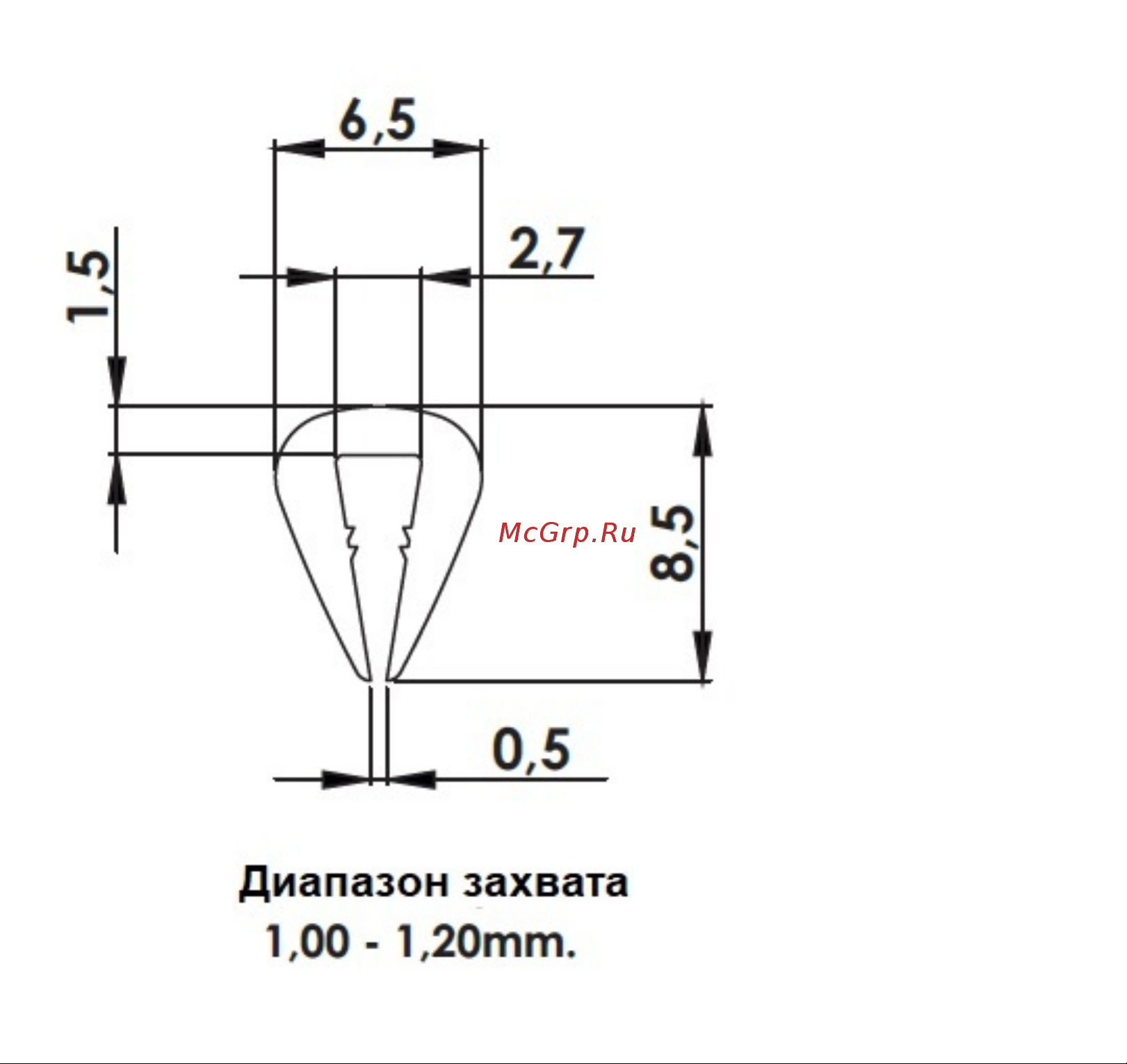 ТРИЗАМ (1,5 мм; 8,5x6,5 мм; ПВХ) TRZ0097 чертеж торцевого уплотнителя онлайн