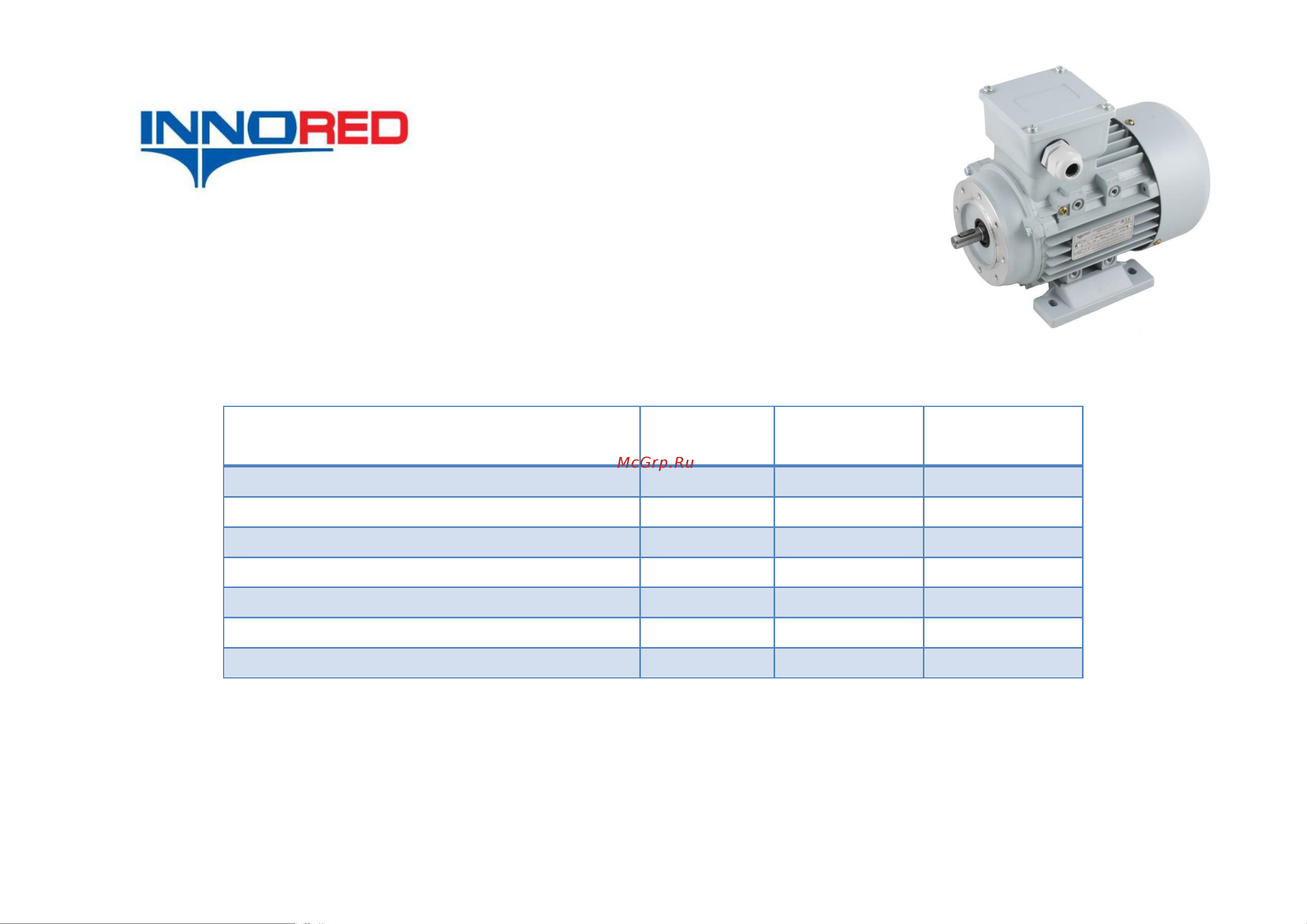 INNORED 0.75 кВт, 900 об/мин, 200х24 мм, на лапах, схема включения звезда/треугольник, 380/220 В, IP55 RM90S-6 B35 Характеристики онлайн