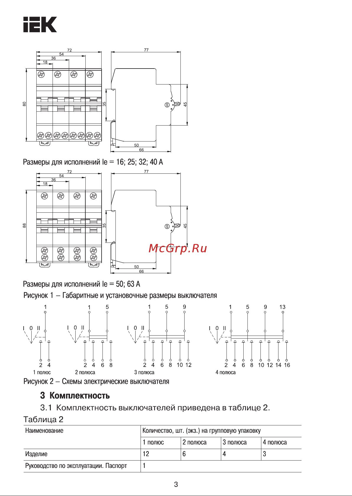 Iek ВРТ-63, 1P, 25А MPR10-1-025 Инструкция к товару онлайн [3/6] 851439
