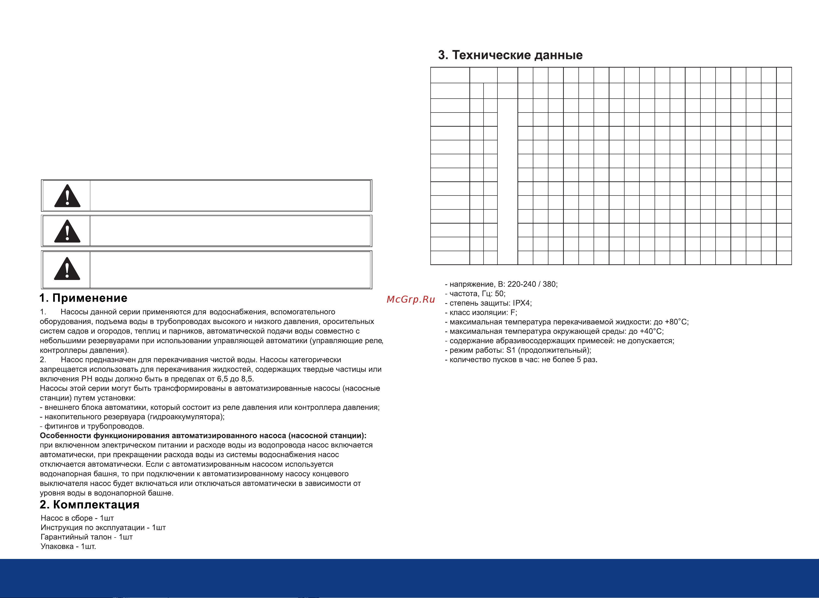 Aquastrong EMSm70/0.55 Инструкция по эксплуатации онлайн [3/10] 852147
