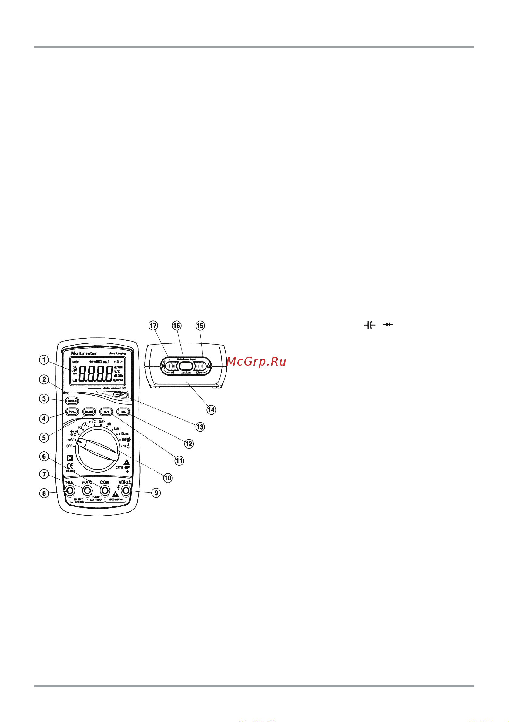 Mastech MS8209 00-00000756 Инструкция к товару онлайн [2/8] 852352