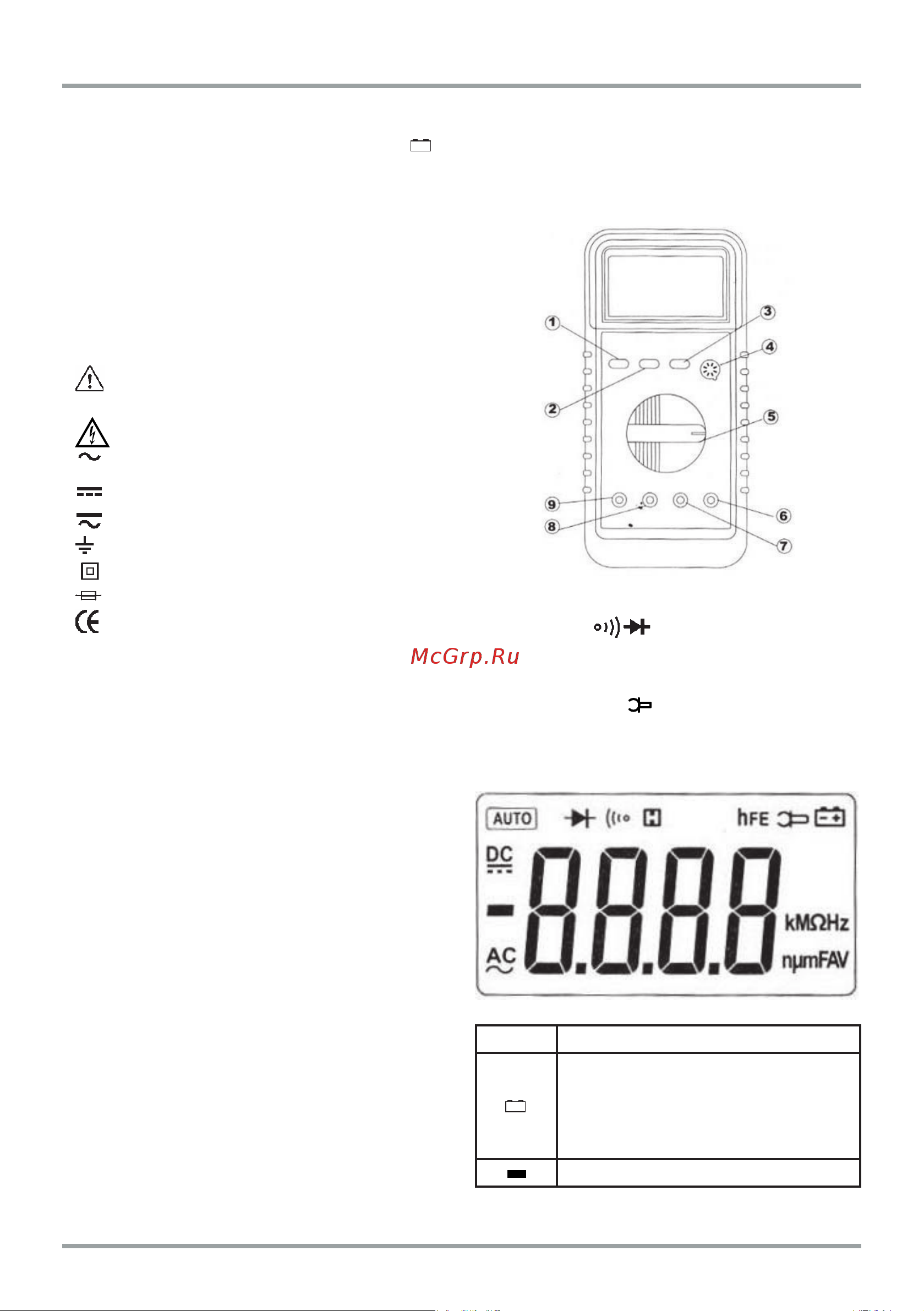 Mastech MY68 00-00000273 Инструкция к товару онлайн [2/8] 852354