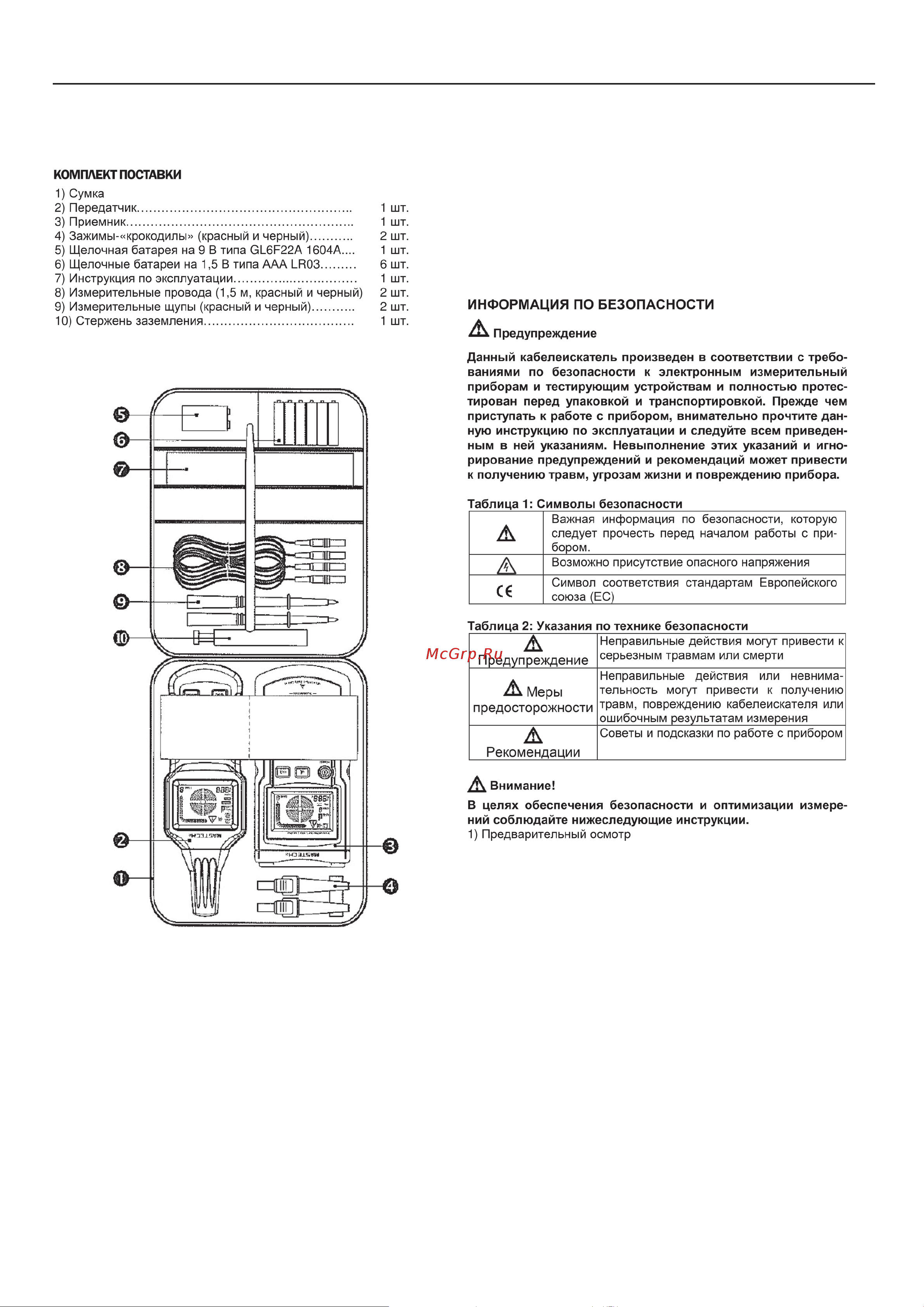 Mastech MS6818 13-1211 Инструкция к товару онлайн [3/16] 852357