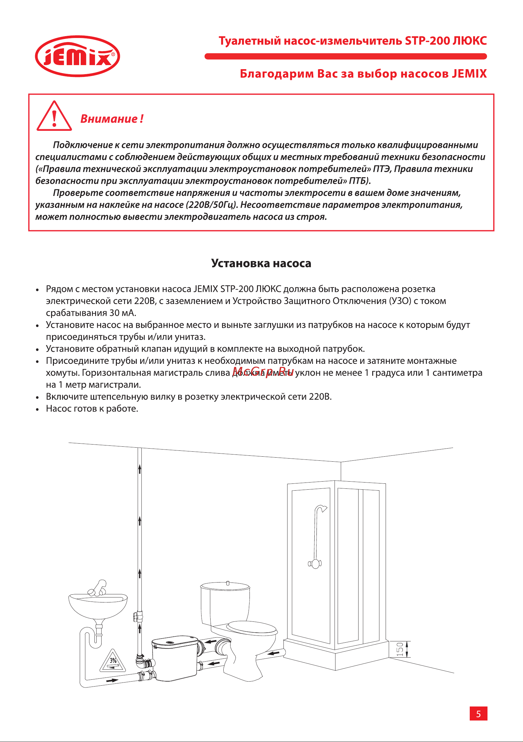 Jemix STP-200 LUX боковое подключение 400Вт 88454 Инструкция к JEMIX STP-200 LUX 88454 онлайн [5/16] 852900
