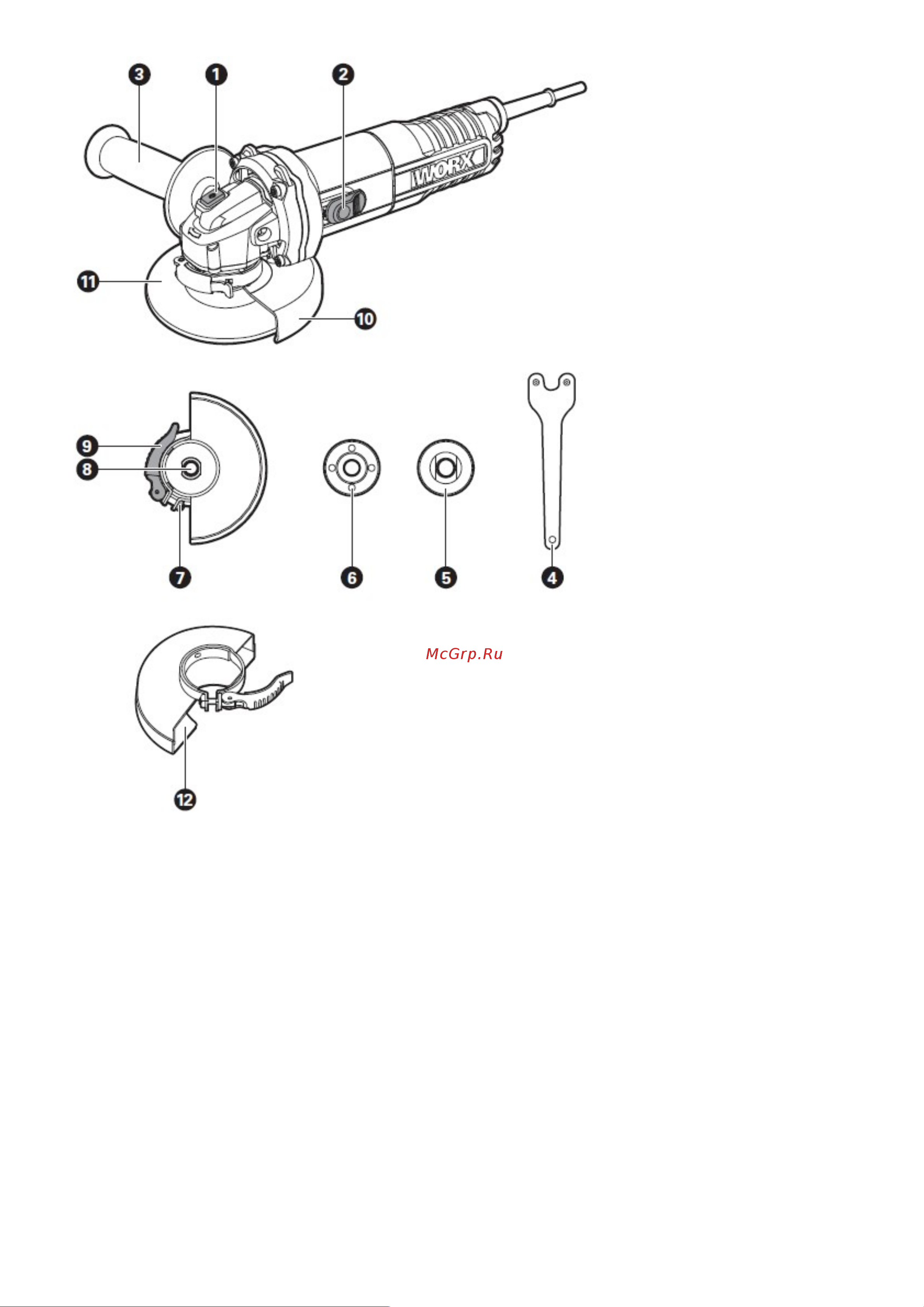 Worx 860Вт, 125мм WX712 Инструкция к товару онлайн [8/18] 853656