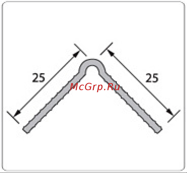 LXL ПВХ (капинос) 50 шт, 25x25 мм, l=2.5 ST-K2.5 pvc Чертеж профиля онлайн