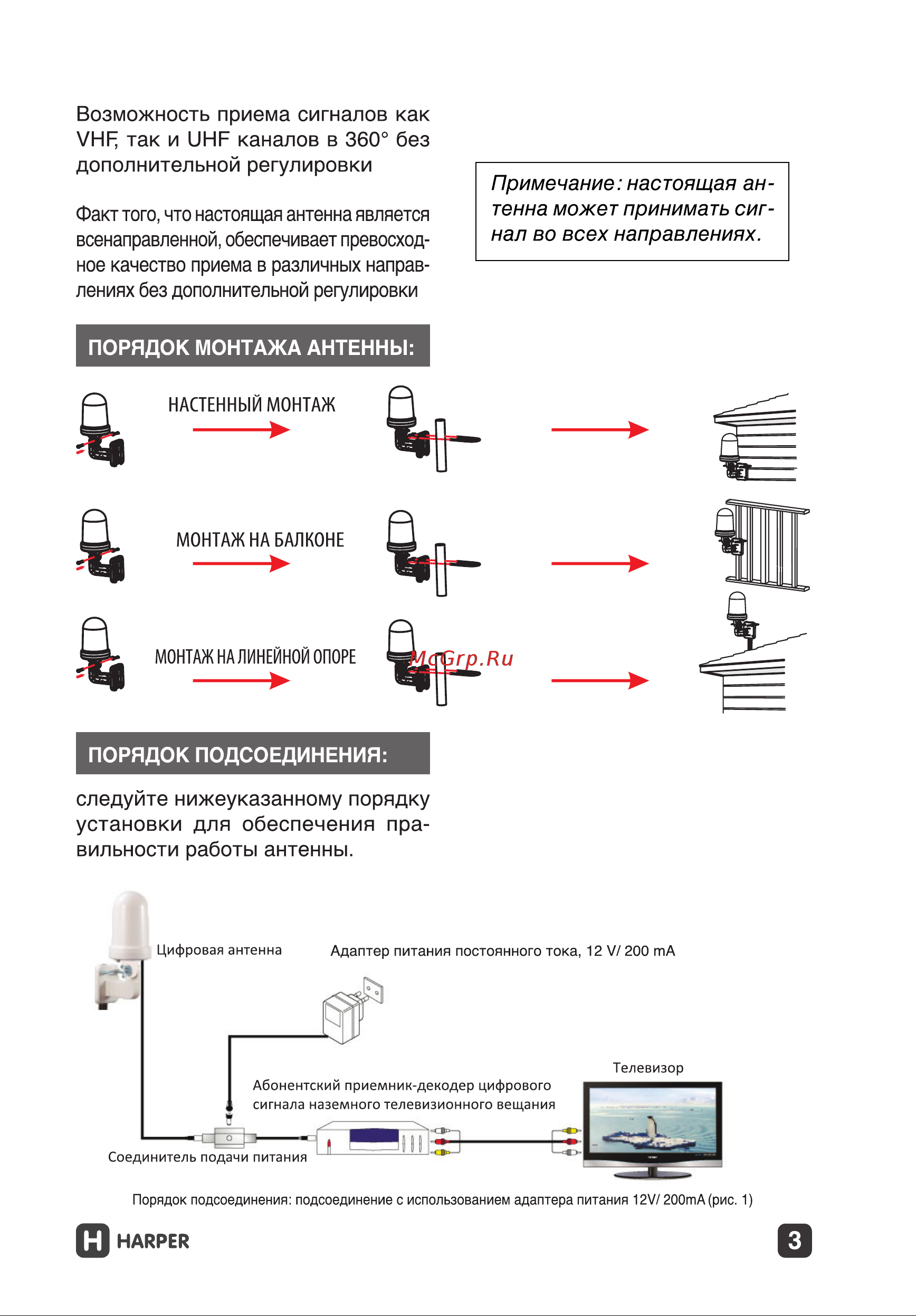Harper для телевизора ADVB-2440 H00001594 Инструкция онлайн [3/5] 853879