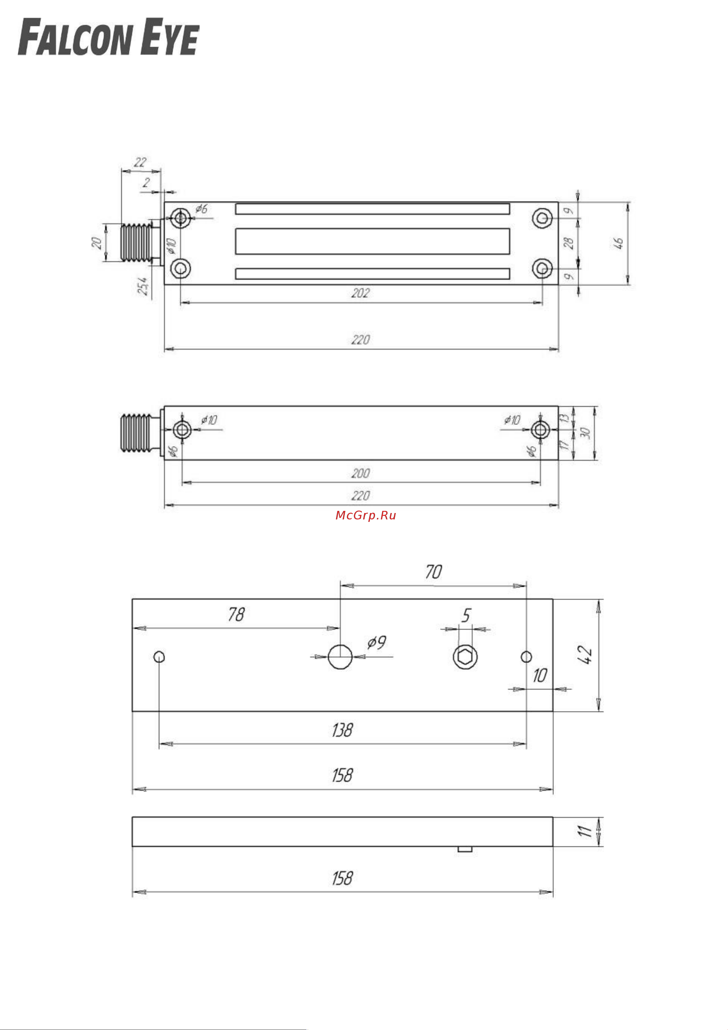 Falcon Eye FE-L500W с силой удержания на отрыв до 500 кг 00-00106123 Инструкция онлайн [3/10] 853930