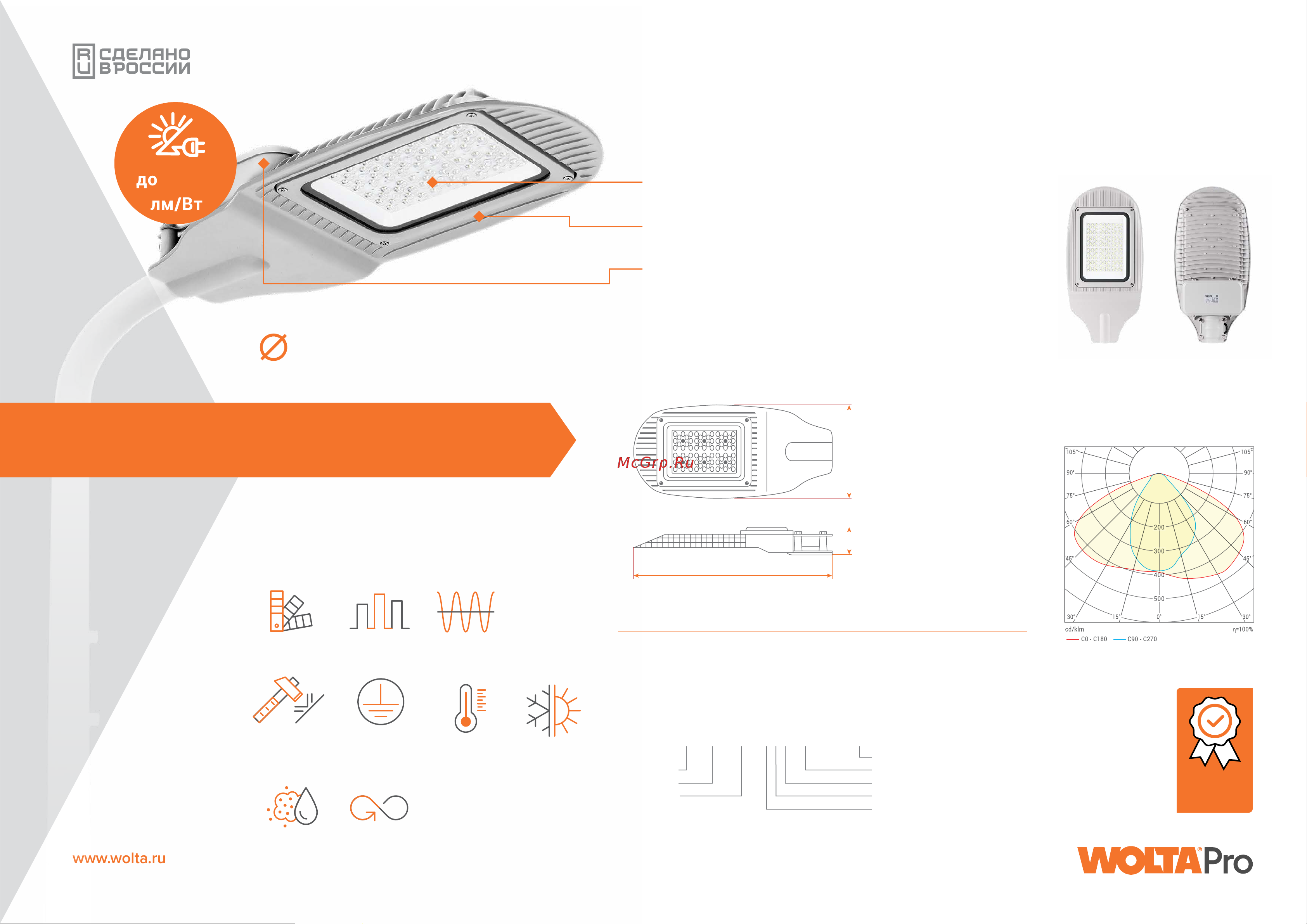 Wolta PRO ТРАССА 150Вт, 4000К Дневной белый свет, IP65, Прозрачный ДКУ04-150-102-4К ШО140x60 Презентация онлайн