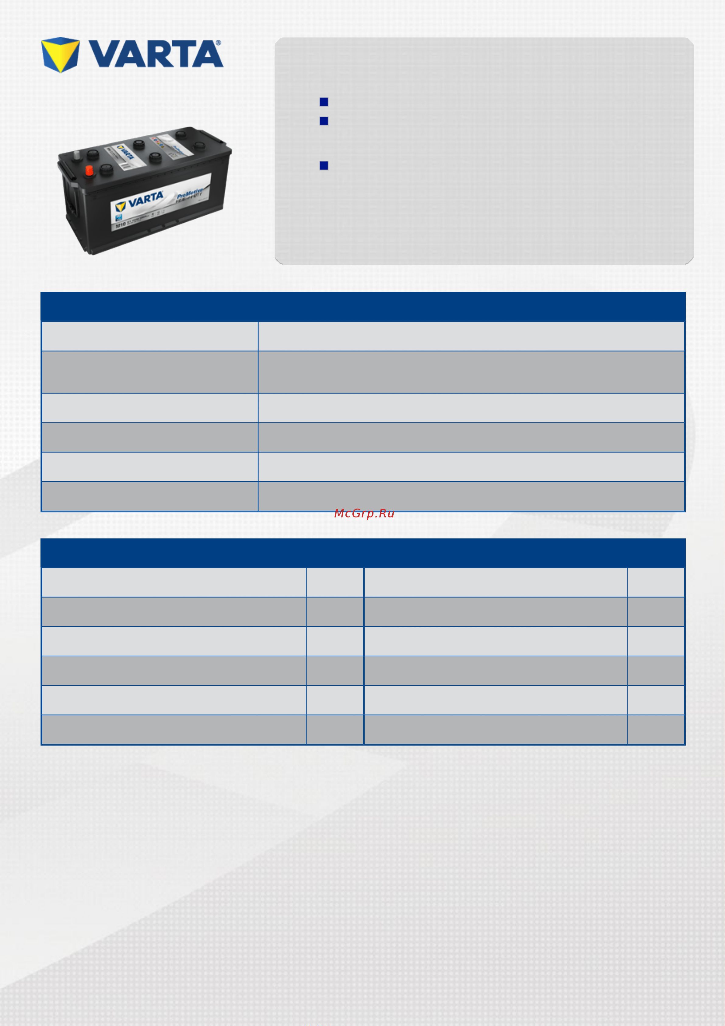 Varta 6СТ190 Promotive BLACK 513х223х223 690 033 120 A742 M10 Инструкция к Varta 6СТ190 Promotive BLACK 690 033 120 A742 M10 онлайн