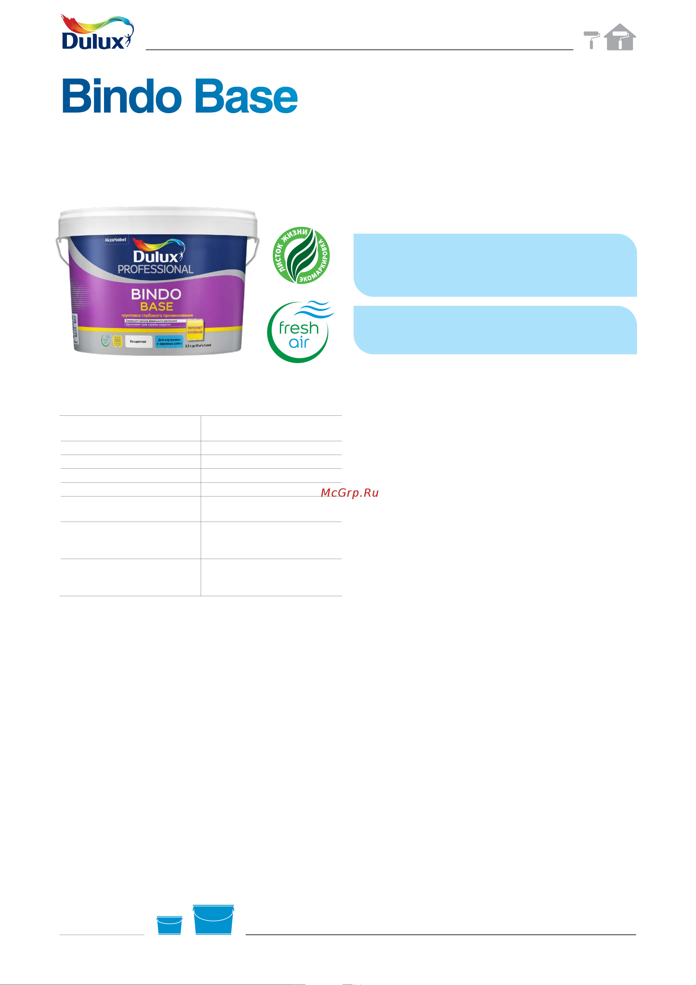 DULUX BINDO BASE (концентрат 1:1; 9 л) 5360774 Инструкция к товару онлайн