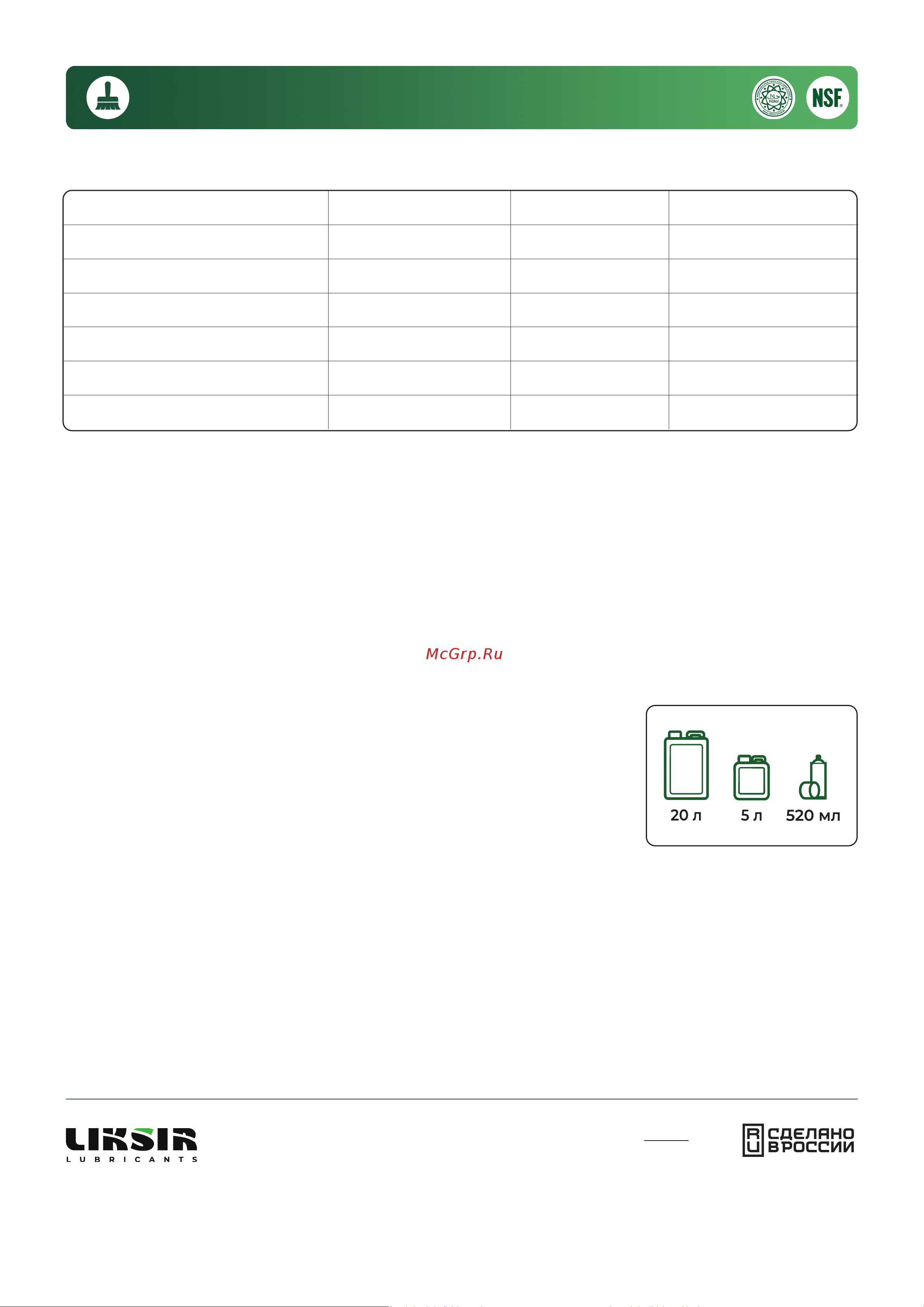 LIKSIR LIKSOL LIKLEAN H1, 5л 101001 Техническое описание LIKSOL LIKLEAN H1 онлайн [2/2] 854935