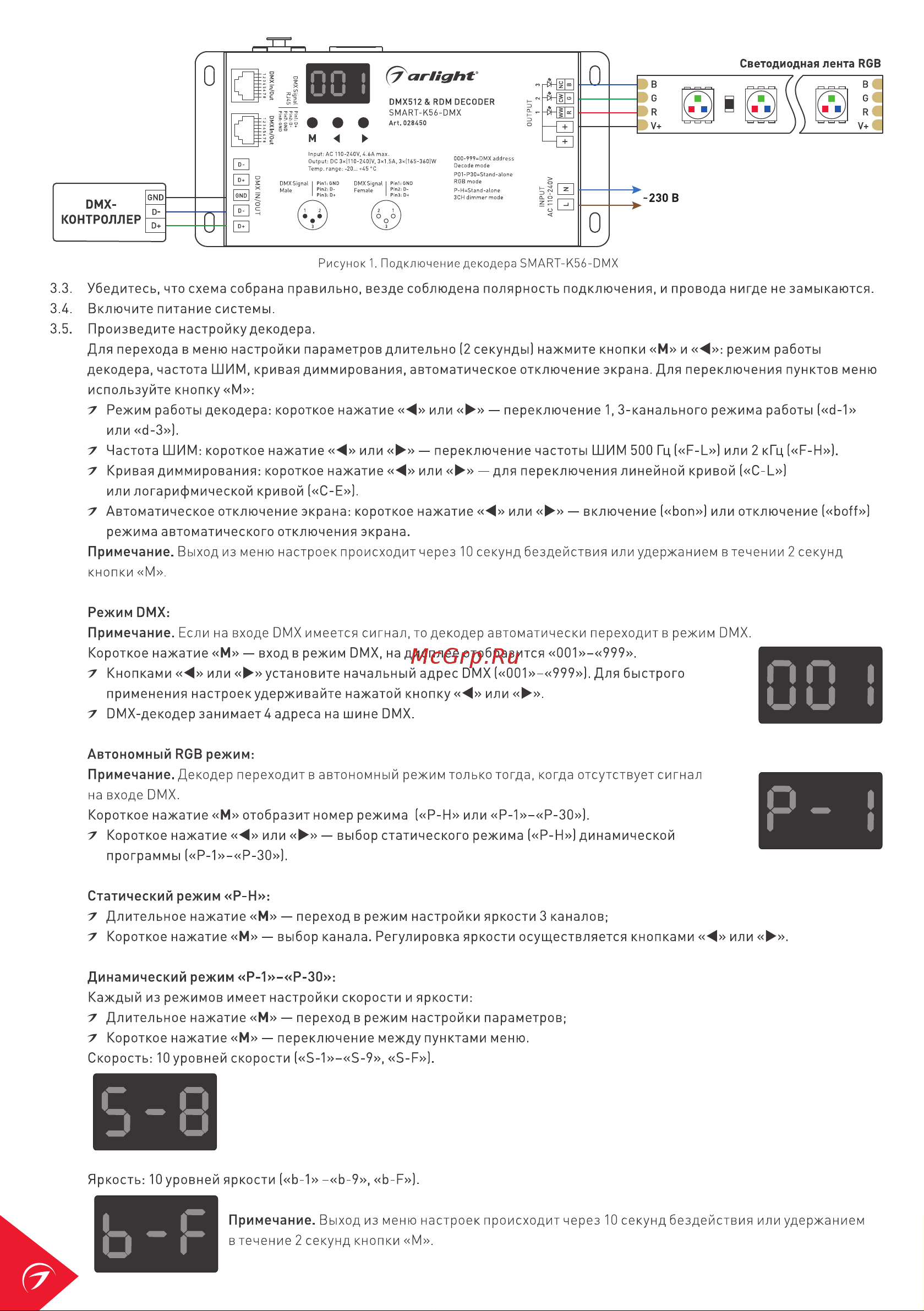 Arlight SMART-K56-DMX 1шт 028450 Инструкция онлайн [2/4] 855078