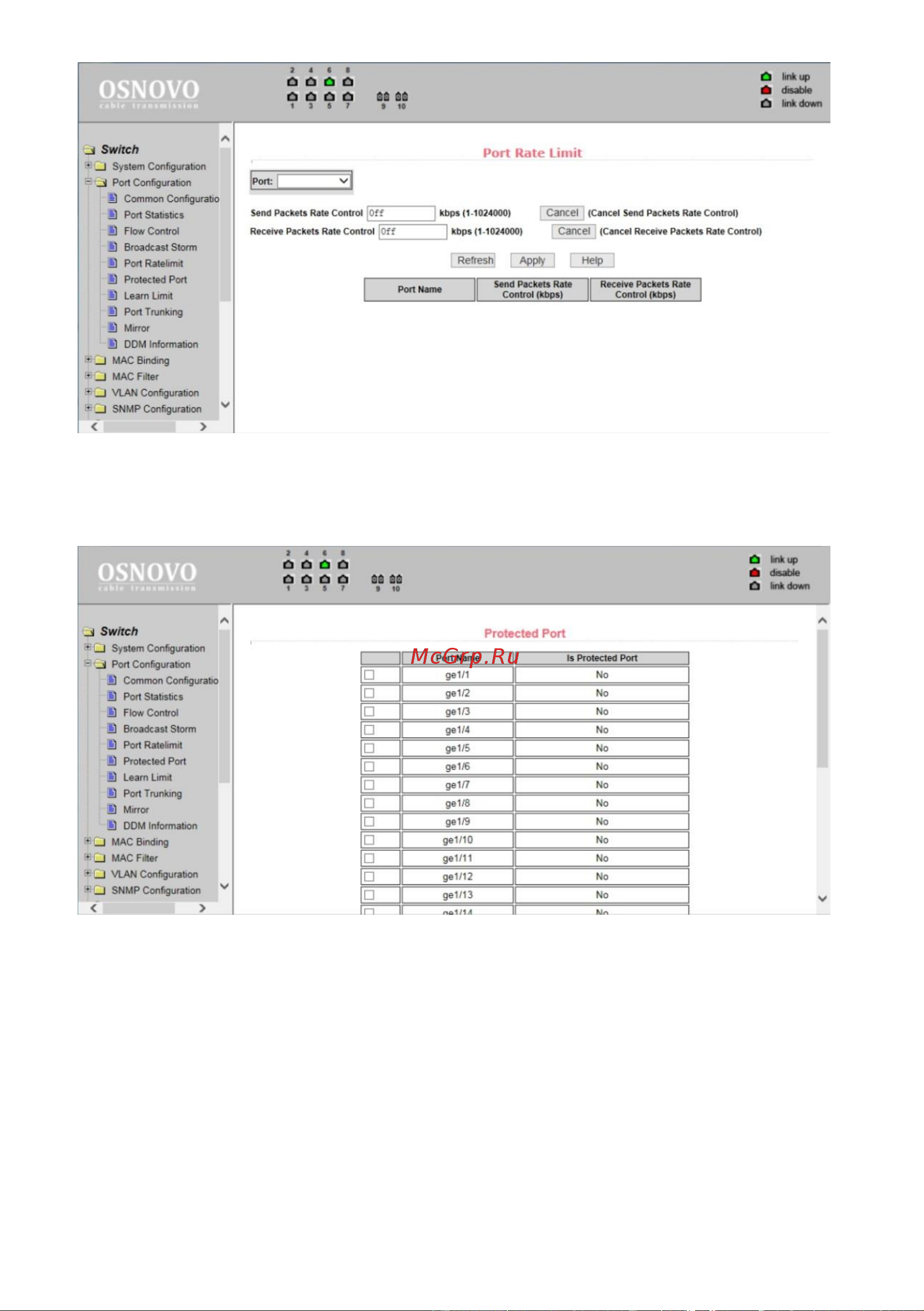Osnovo SW-80802/ILS(port 90W, 300W) Gigabit Ethernet на 8xRJ45 PoE + 2 SFP порта c датчиком температуры и влажности sct1357 Паспорт онлайн [45/96] 855169