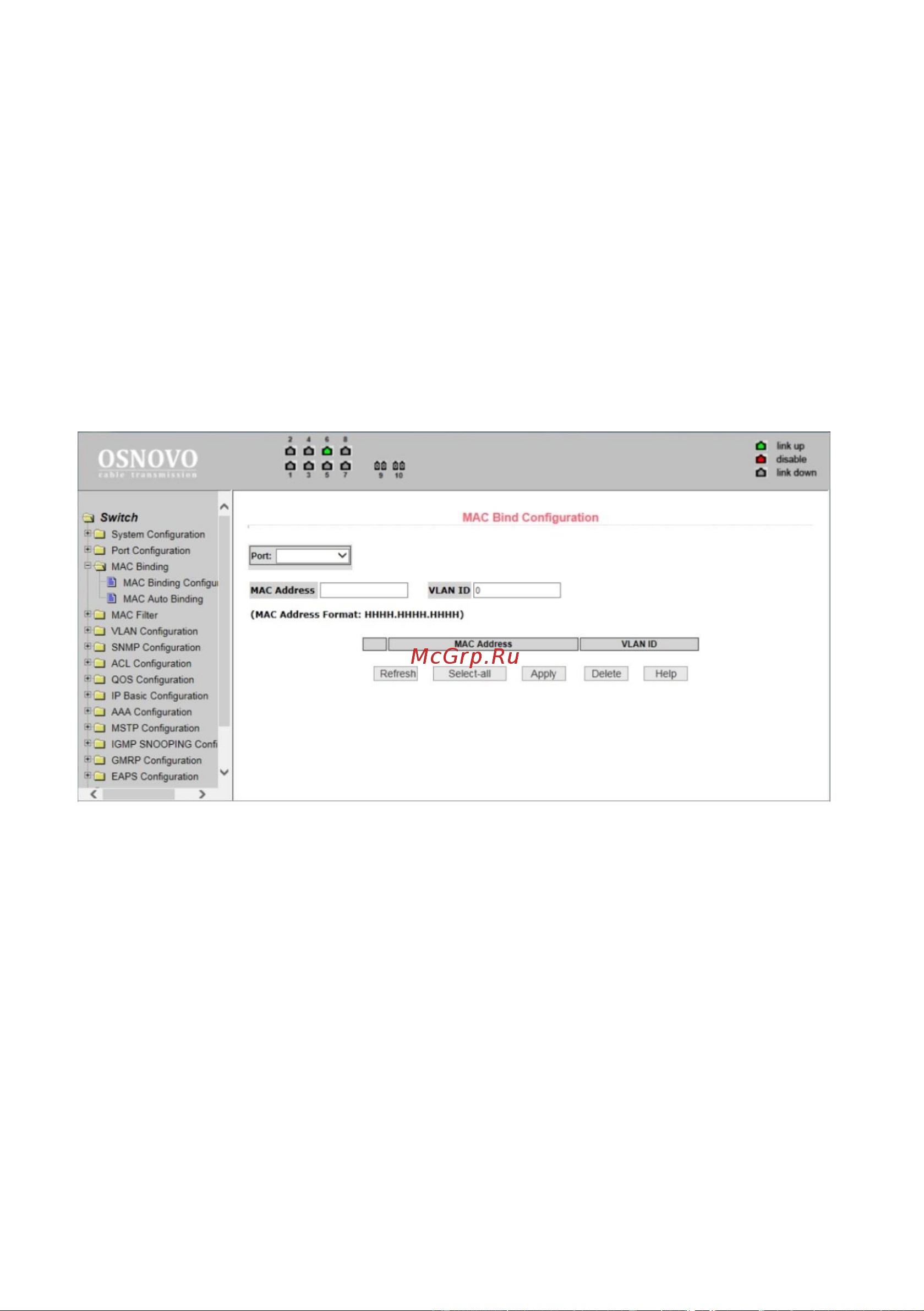 Osnovo SW-80802/ILS(port 90W, 300W) Gigabit Ethernet на 8xRJ45 PoE + 2 SFP порта c датчиком температуры и влажности sct1357 Паспорт онлайн [50/96] 855169