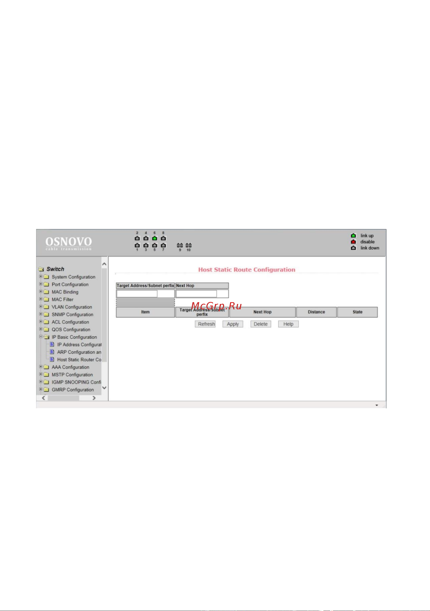 Osnovo SW-80802/ILS(port 90W, 300W) Gigabit Ethernet на 8xRJ45 PoE + 2 SFP порта c датчиком температуры и влажности sct1357 Паспорт онлайн [65/96] 855169