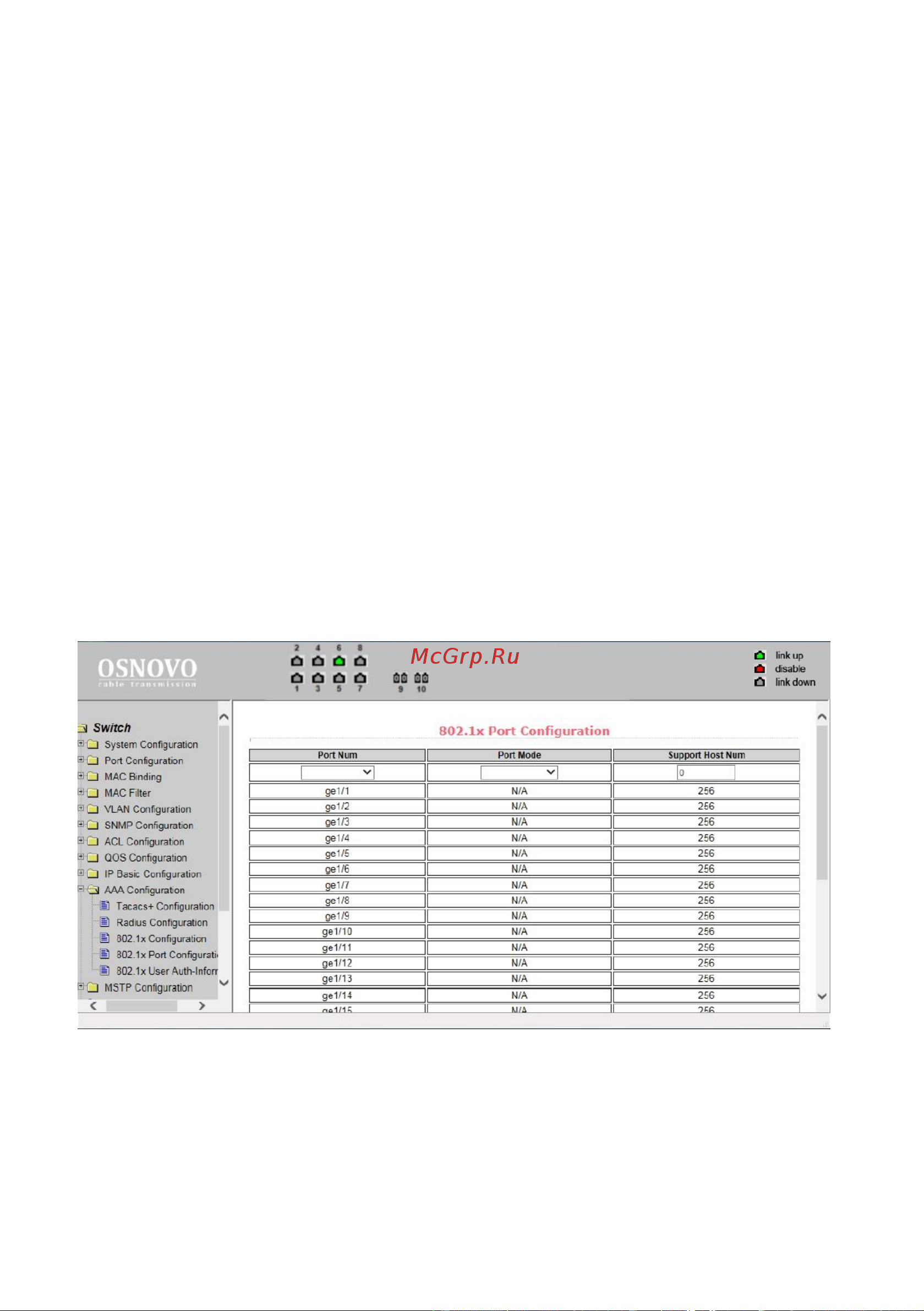 Osnovo SW-80802/ILS(port 90W, 300W) Gigabit Ethernet на 8xRJ45 PoE + 2 SFP порта c датчиком температуры и влажности sct1357 Паспорт онлайн [69/96] 855169