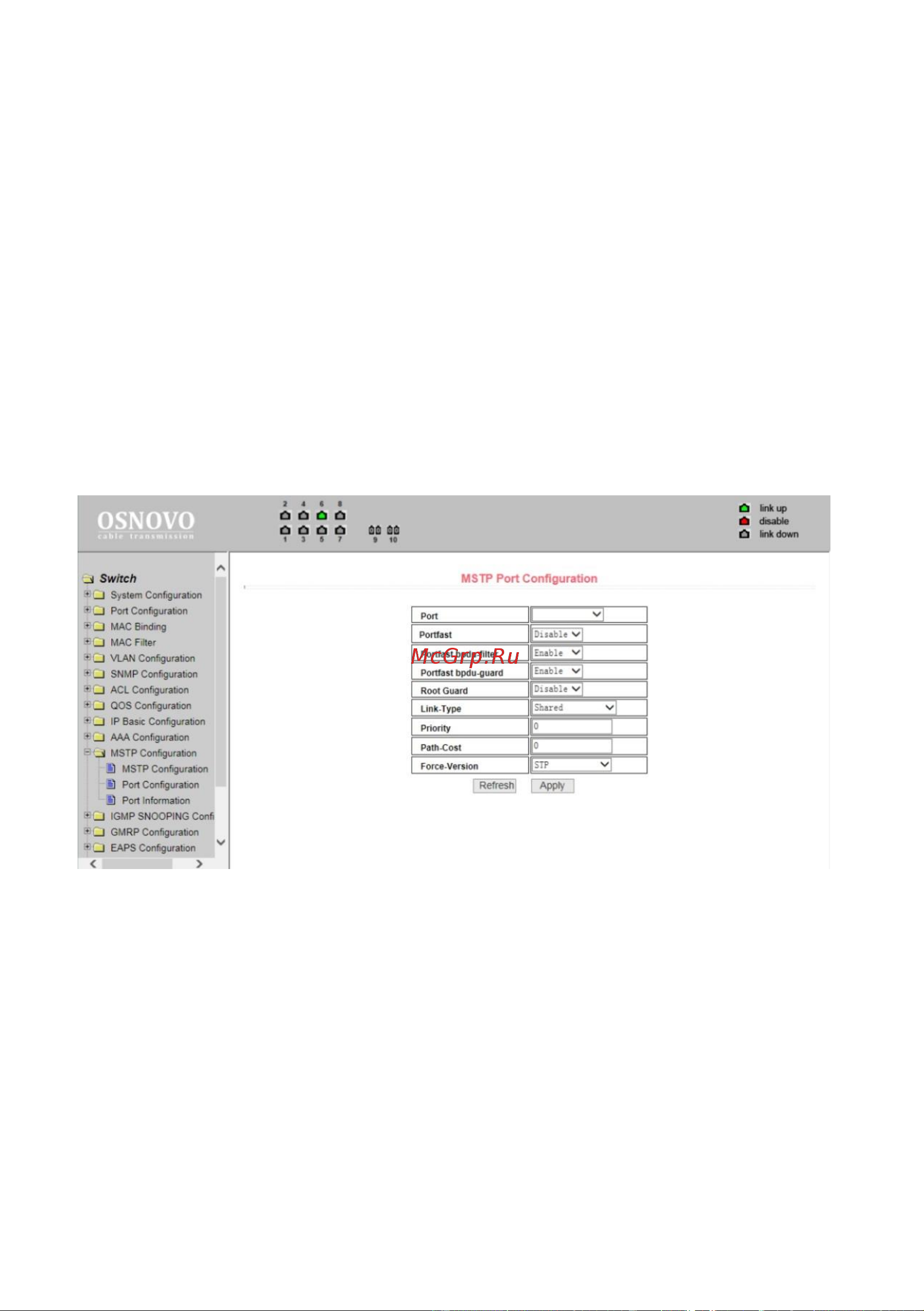Osnovo SW-80802/ILS(port 90W, 300W) Gigabit Ethernet на 8xRJ45 PoE + 2 SFP порта c датчиком температуры и влажности sct1357 Паспорт онлайн [72/96] 855169