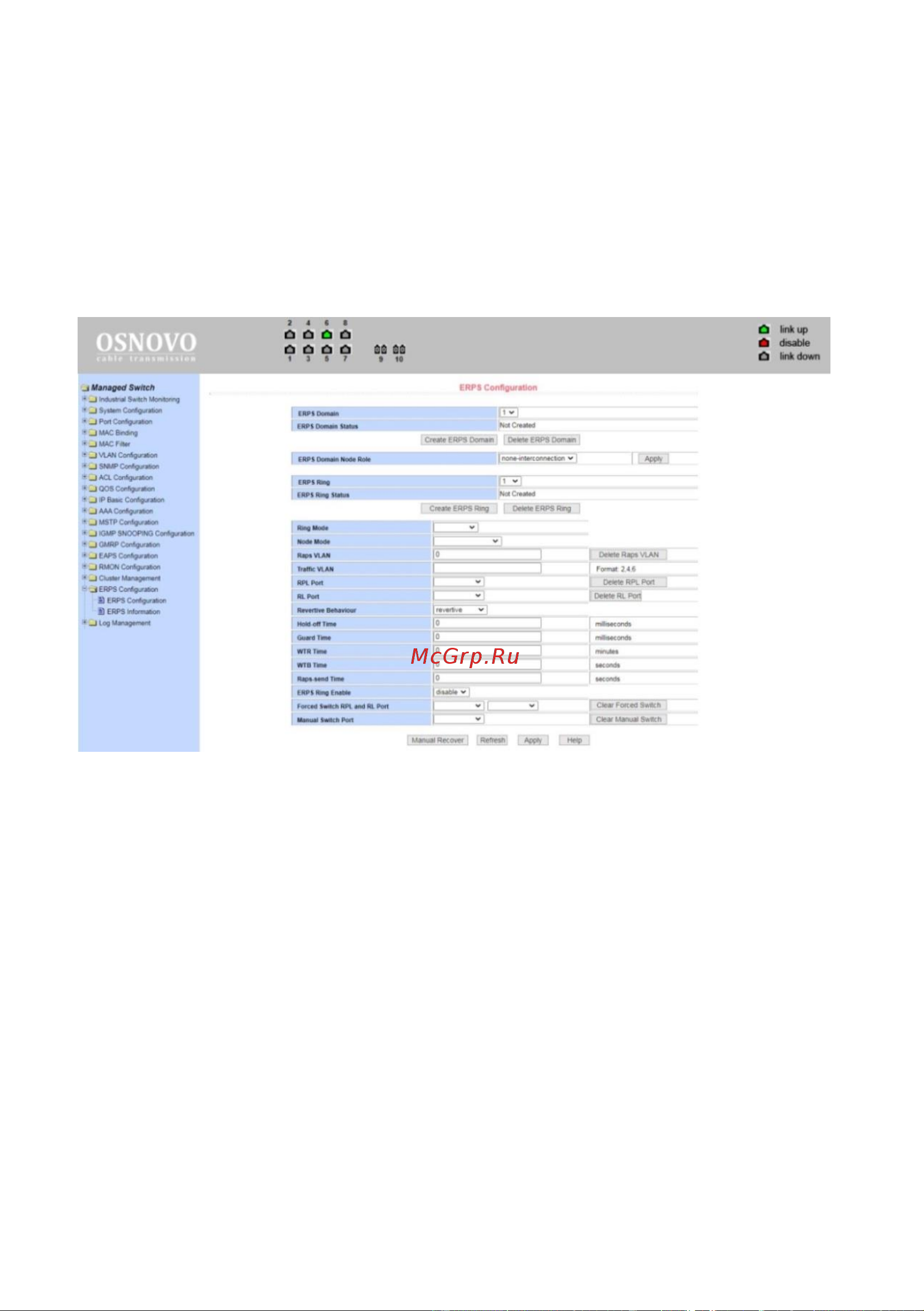 Osnovo SW-80802/ILS(port 90W, 300W) Gigabit Ethernet на 8xRJ45 PoE + 2 SFP порта c датчиком температуры и влажности sct1357 Паспорт онлайн [86/96] 855169