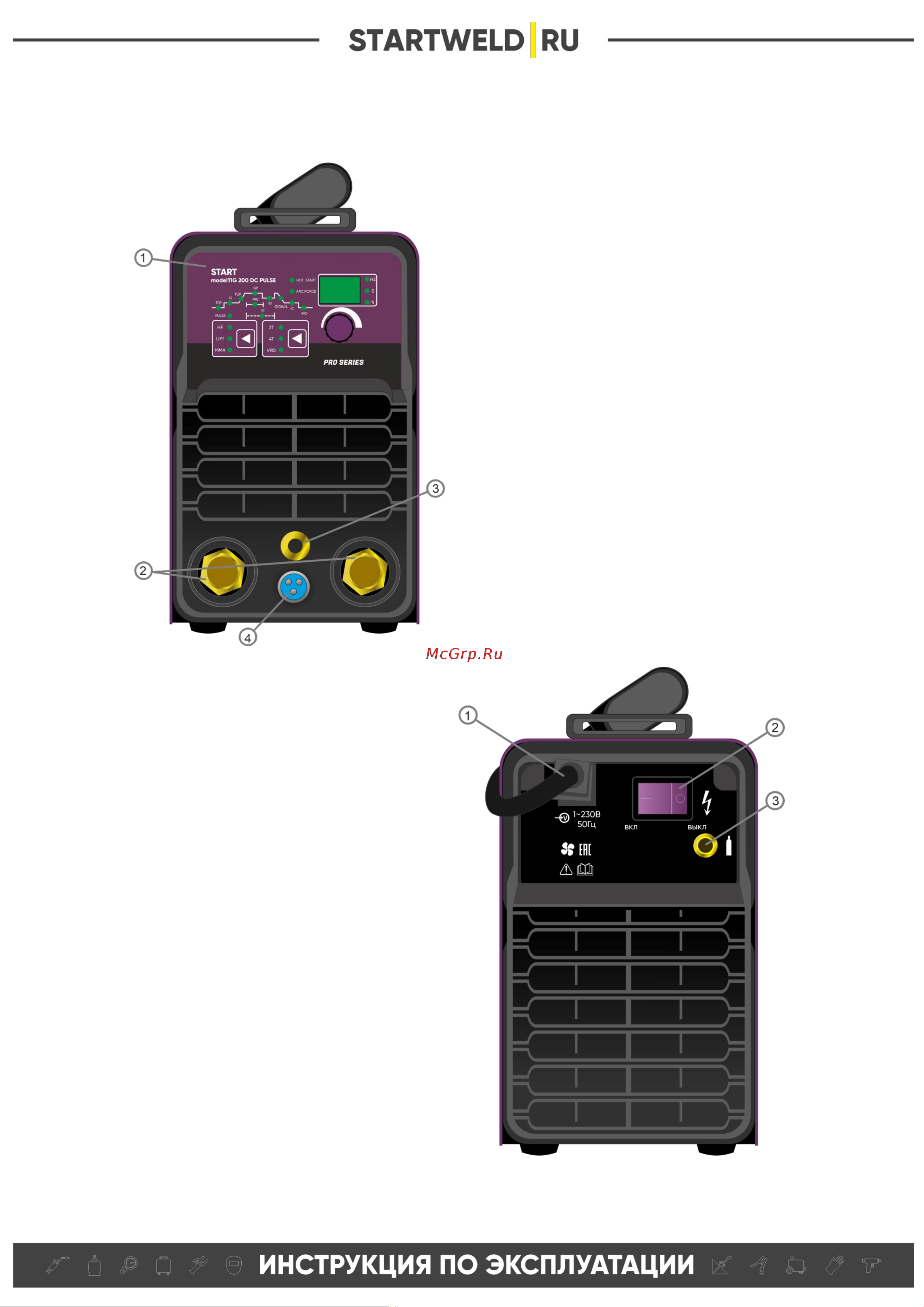 Старт PRO WEGA 200 model TIG DC PULSE 3W200P Инструкция онлайн [5/20] 855301