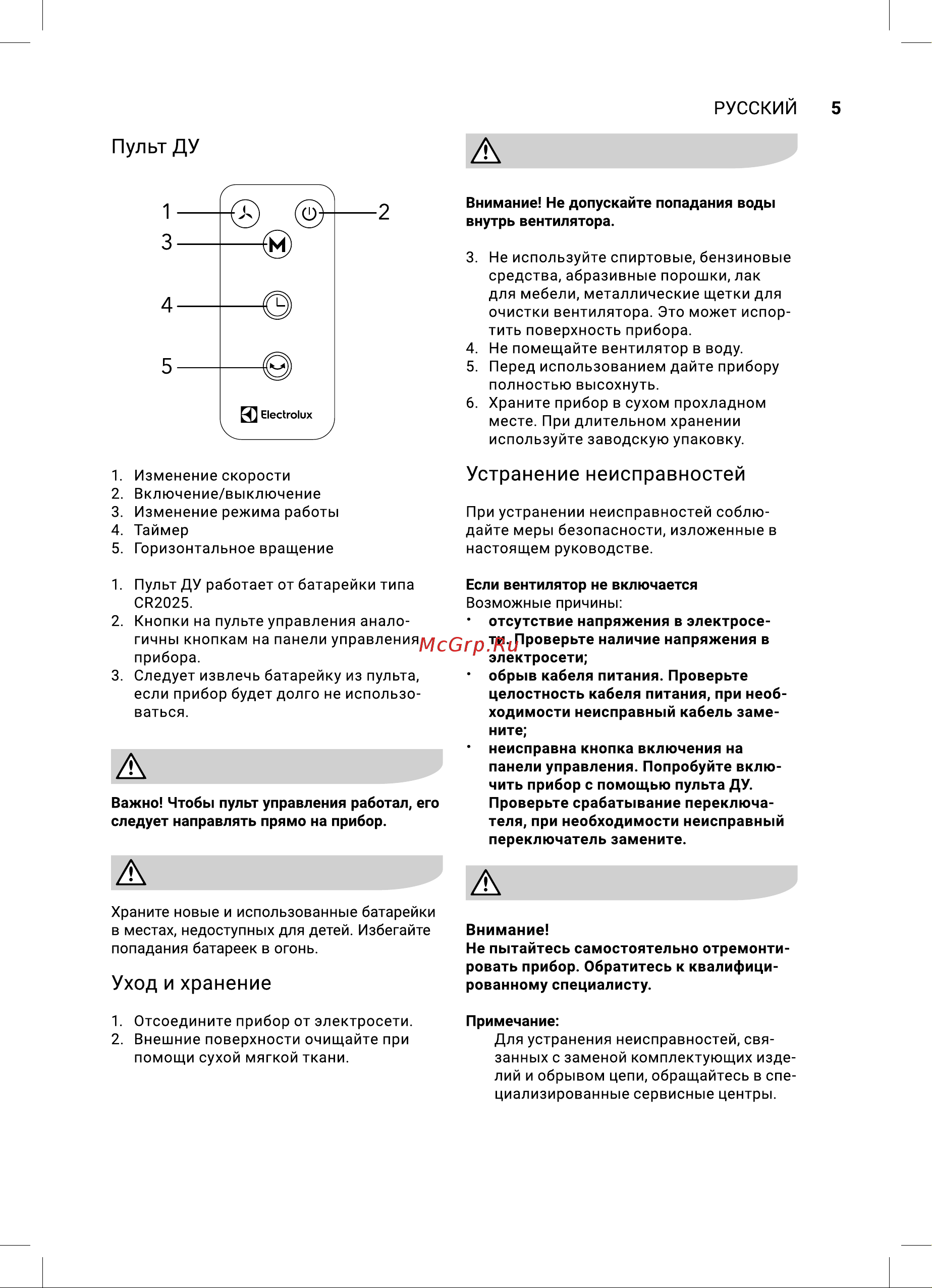 Electrolux EFF-1020W НС-1602077 Инструкция по эксплуатации онлайн [5/24] 856305