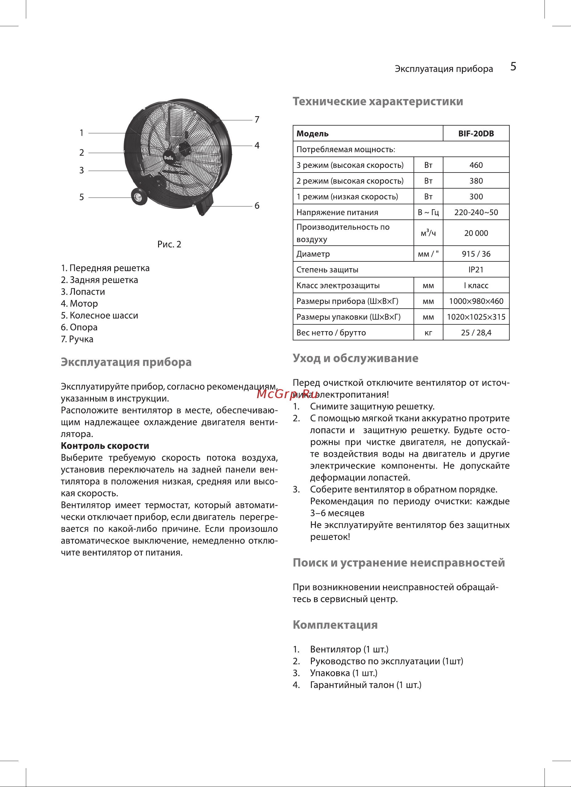Ballu BIF-20DB НС-1601103 Инструкция по эксплуатации онлайн [5/12] 856329