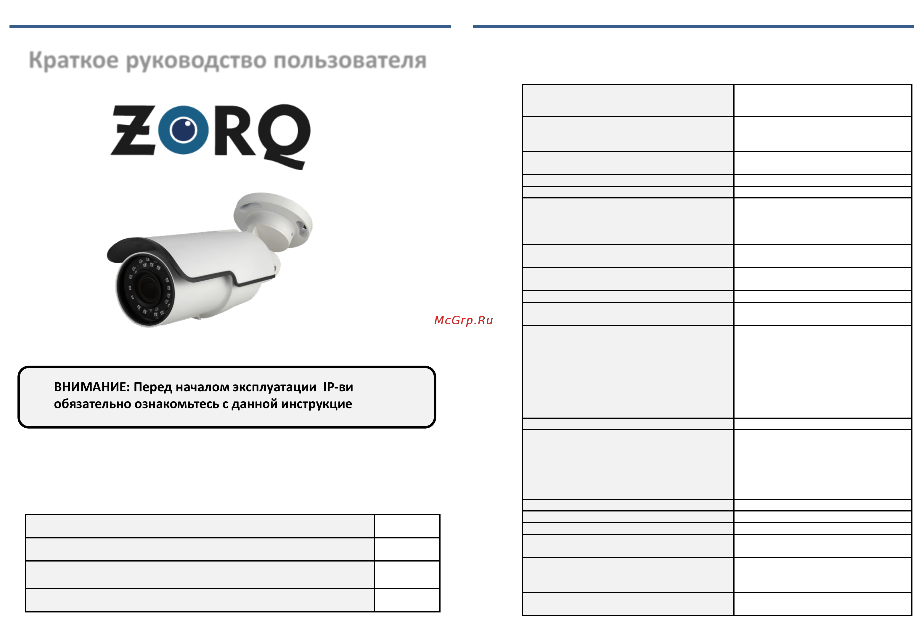 ZORQ 1/2.8 ZQ-IPC3-BAS-28VO Инструкция к товару онлайн