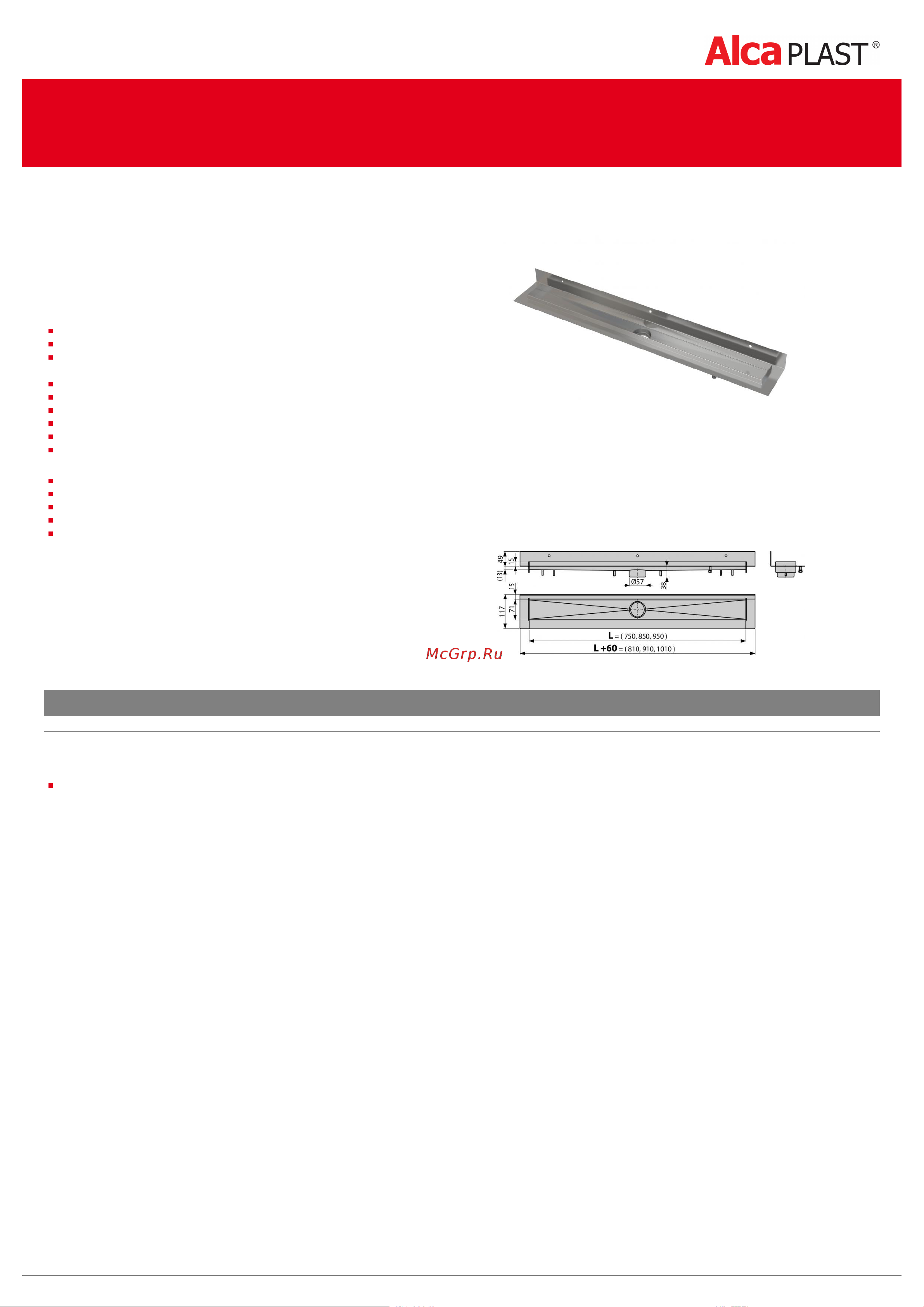ALCA PLAST APZ23-950 Инструкция к Alca Plast APZ23-850 онлайн