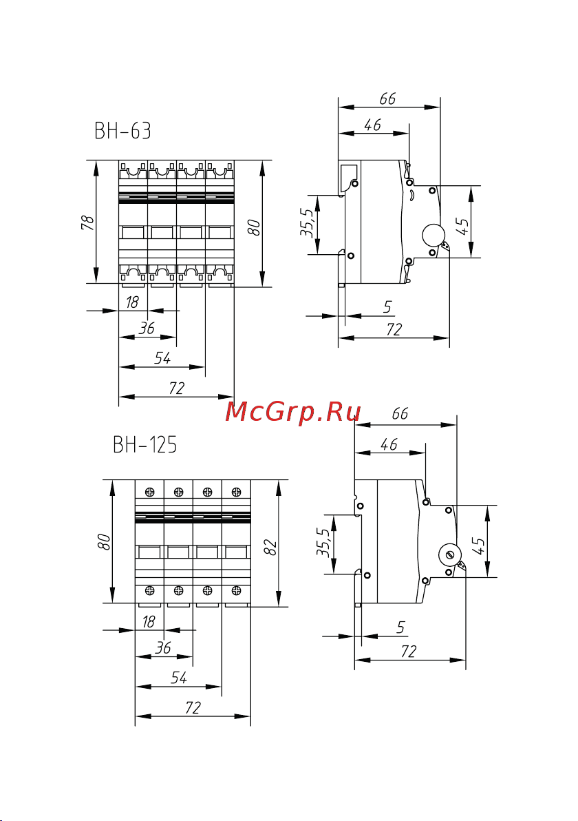 EKF 1P ВН-125 PROxima 125А SL125-1-125-pro Паспорт онлайн [3/6] 858403