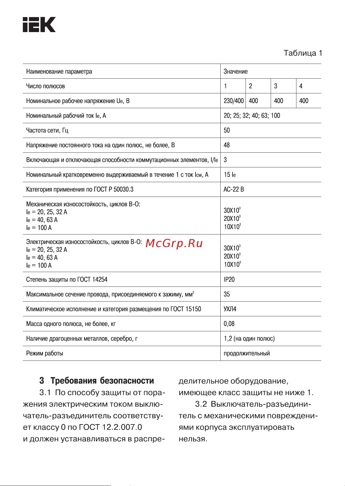 Iek ВН-32 63А/3П ИЭК MNV10-3-063 Инструкция к товару онлайн [2/5] 858451