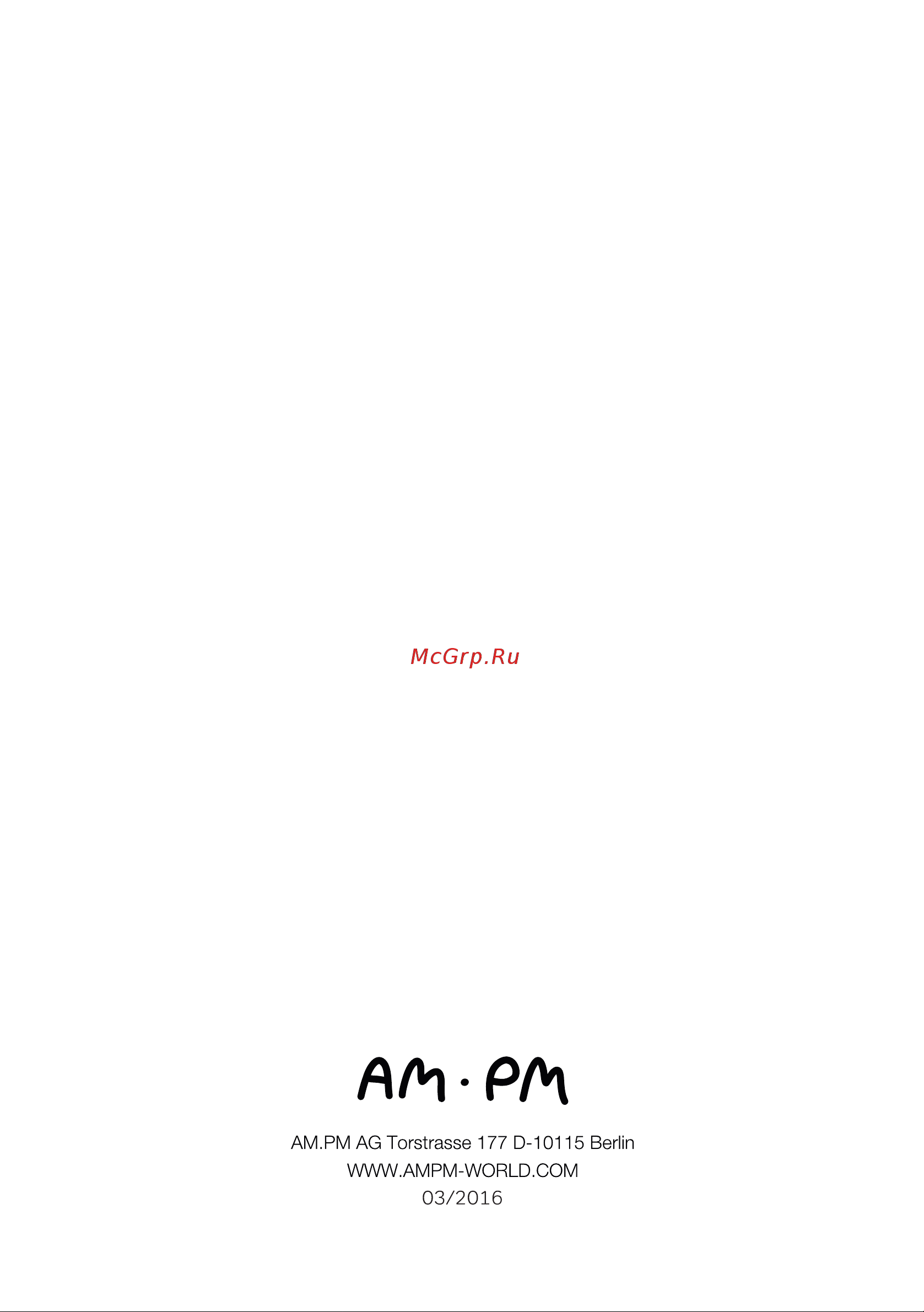 AM.PM Sensation, хром A30341500 инструкция онлайн [12/12] 859325