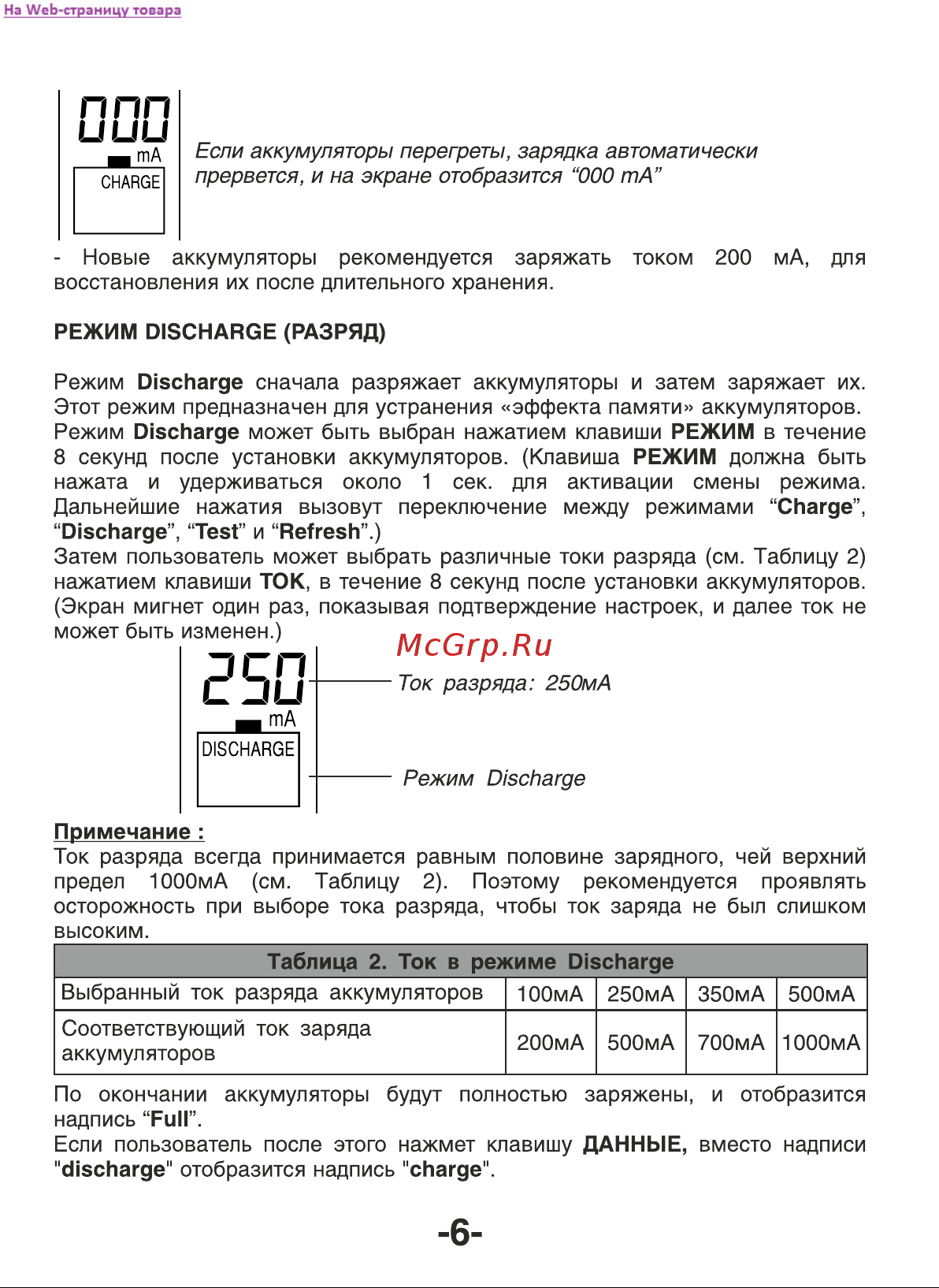 Robiton ProCharger 1000 11673 Инструкция к товару онлайн [7/13] 859376
