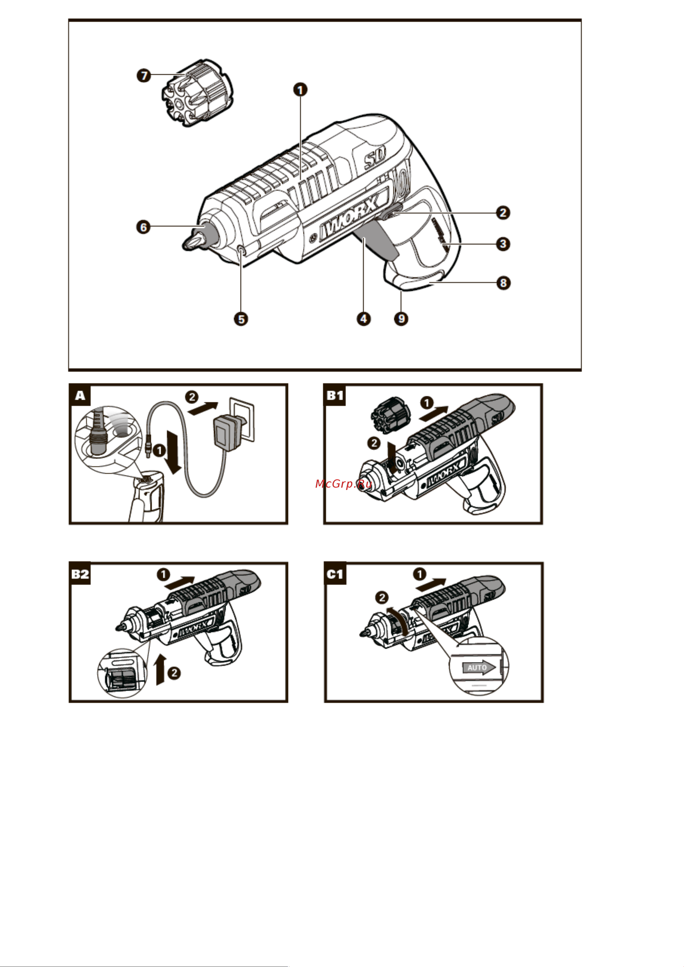 Worx SD Slide Driver, 4 В WX254.4 Инструкция к товару онлайн [2/10] 861052