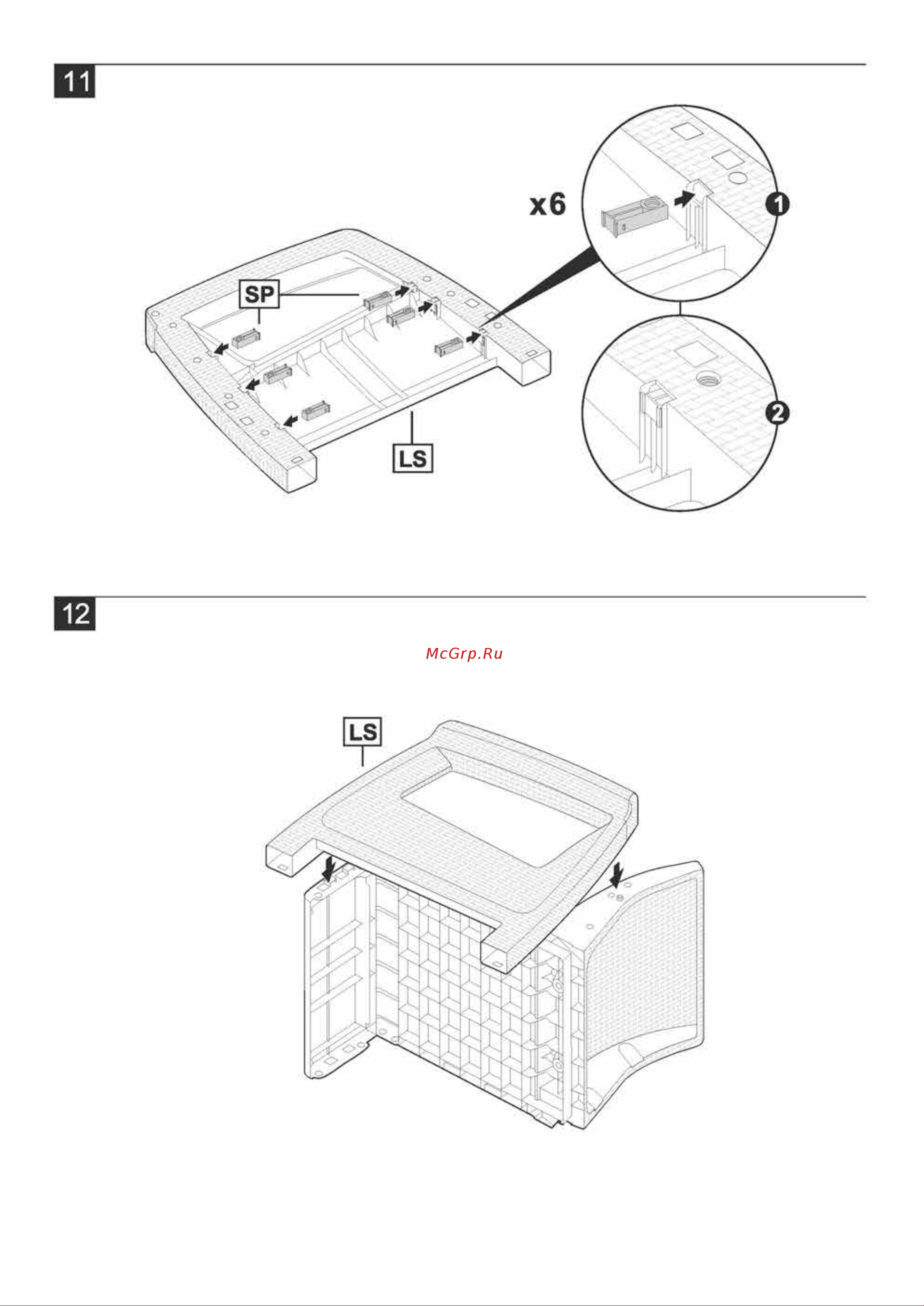 Keter Corfu love seat графит 258973 Инструкция по сборке онлайн [9/14] 861161